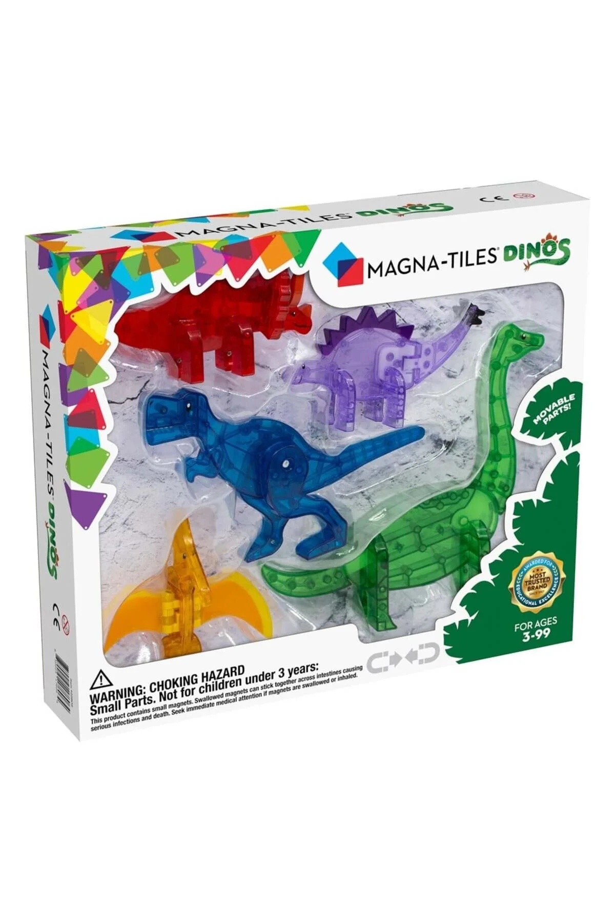 لگو و اسباب بازی های ساخت محور MAGNA TILES® دایناسورها 5 قطعه Magna Tiles