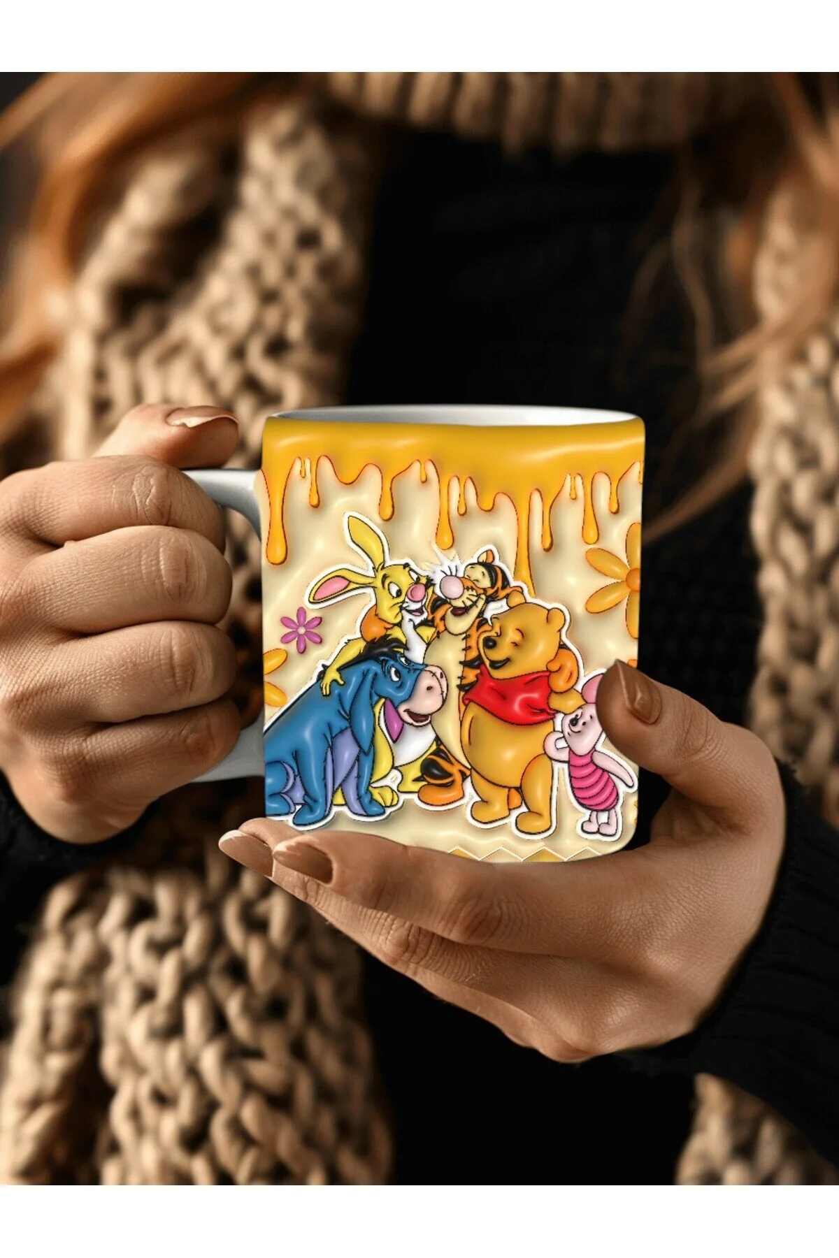 ماگ وینی پو ببر ایس لیوان فنجان سرامیکی طرح سه بعدی PIGLET PRINTED Evion