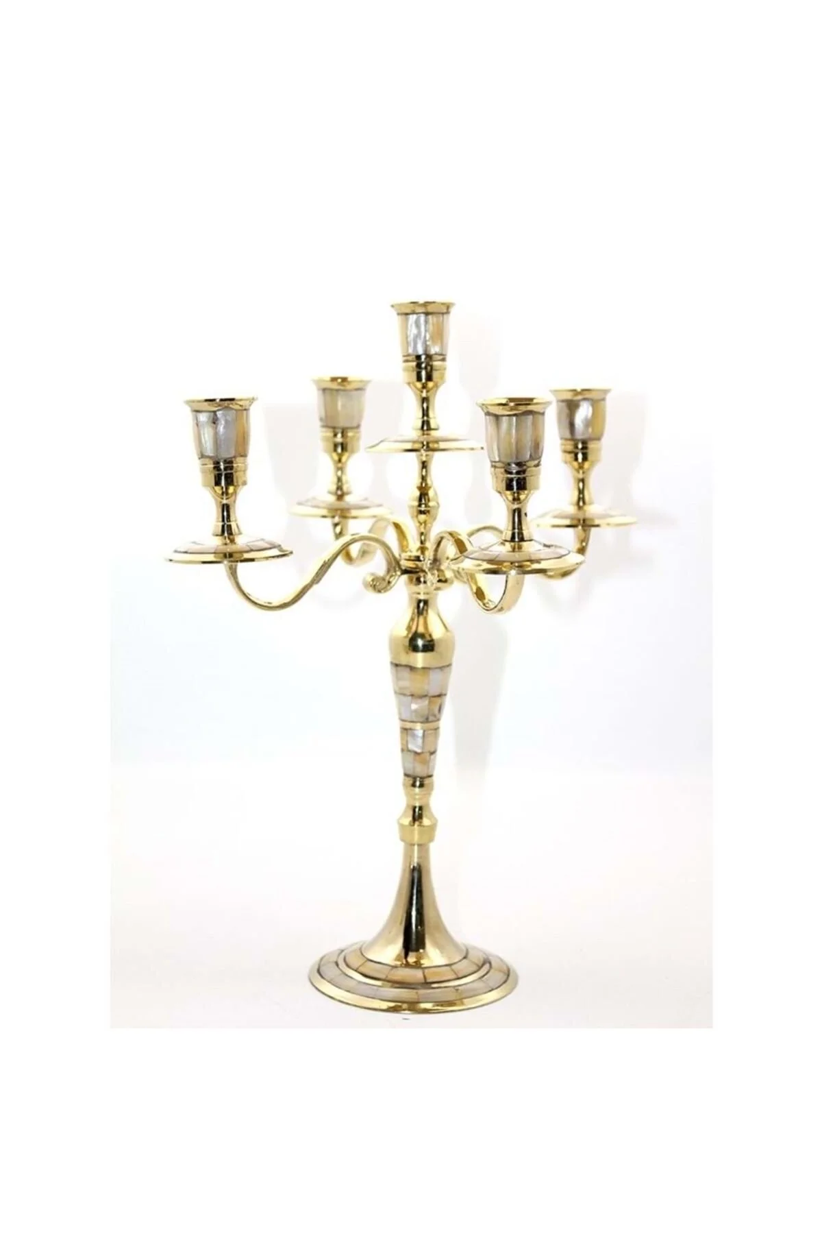 شمعدان و جاشمعی ESTERHOMEDECOR 5 SLEEVED PEDDER RICE CANDLESTICK 36 23CM Genel Markalar