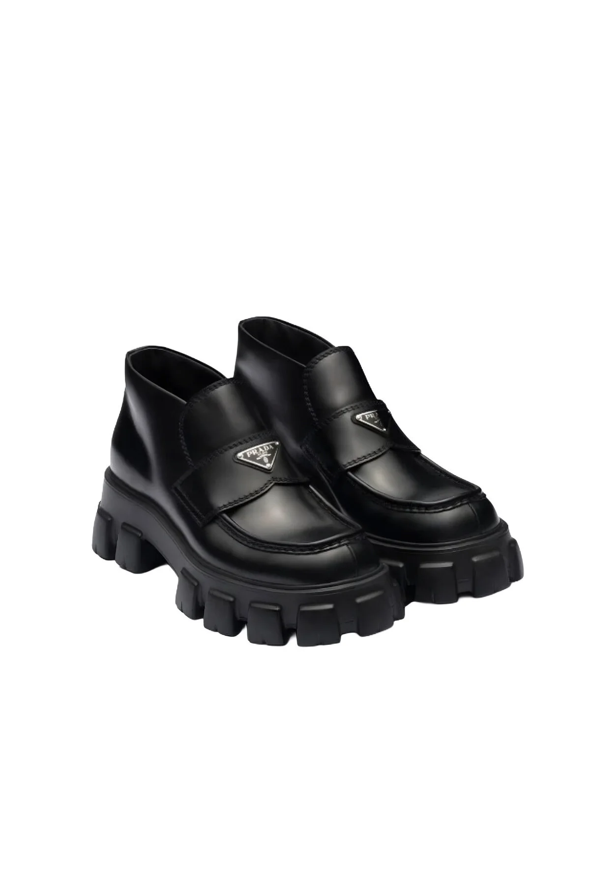 چکمه مشکی مردانه کفش یکپارچه یکپار اورجینال Prada Sport
