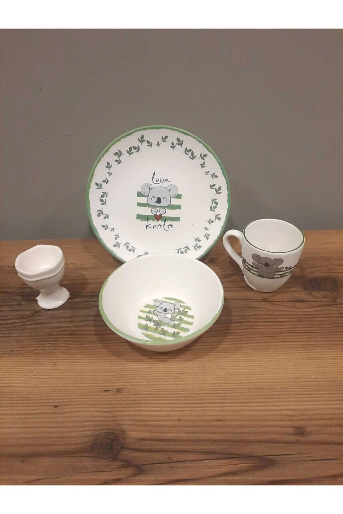 ست تغذیه مجموعه مواد غذایی KERAMIKA 4 قطعه KOALA GREEN WHITE Keramika