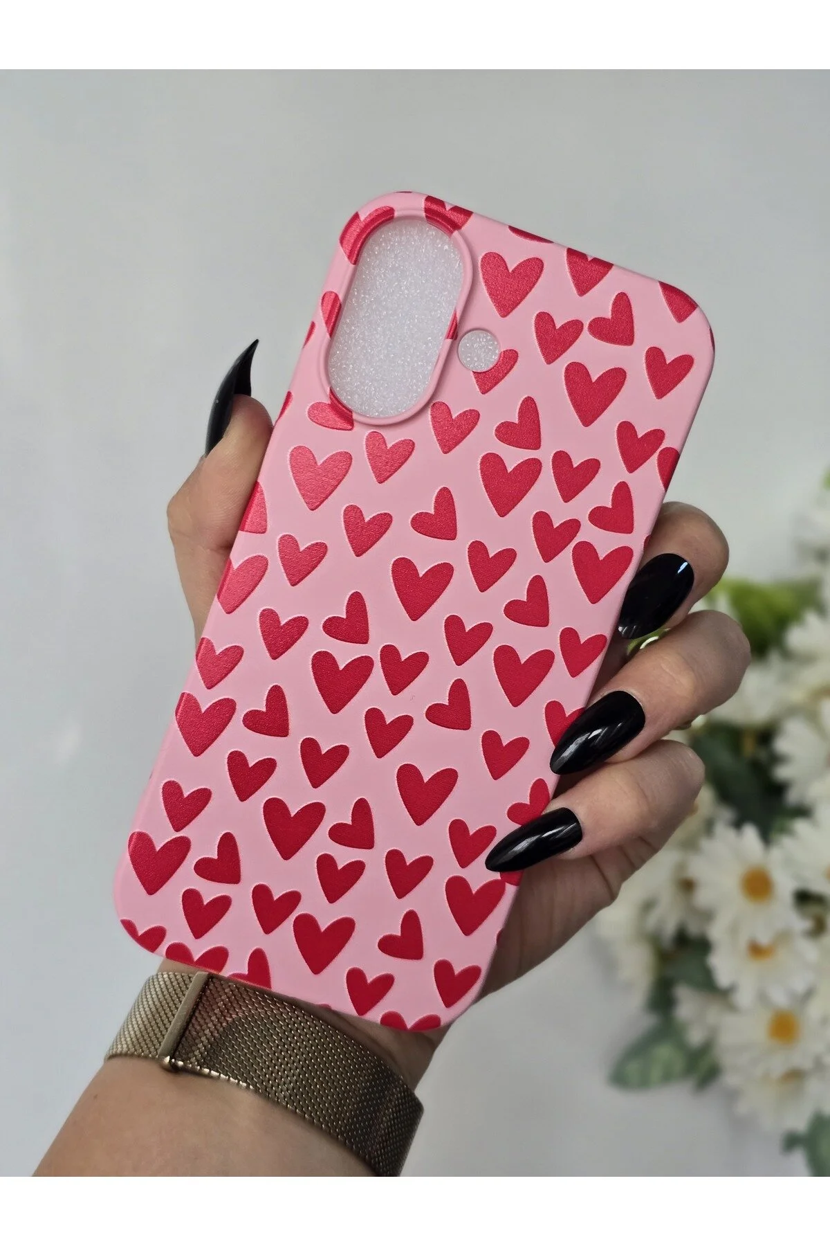 کاور و قاب چاپی HEART LAUNCH VELVET سازگار با آیفون 16 Magic Ring