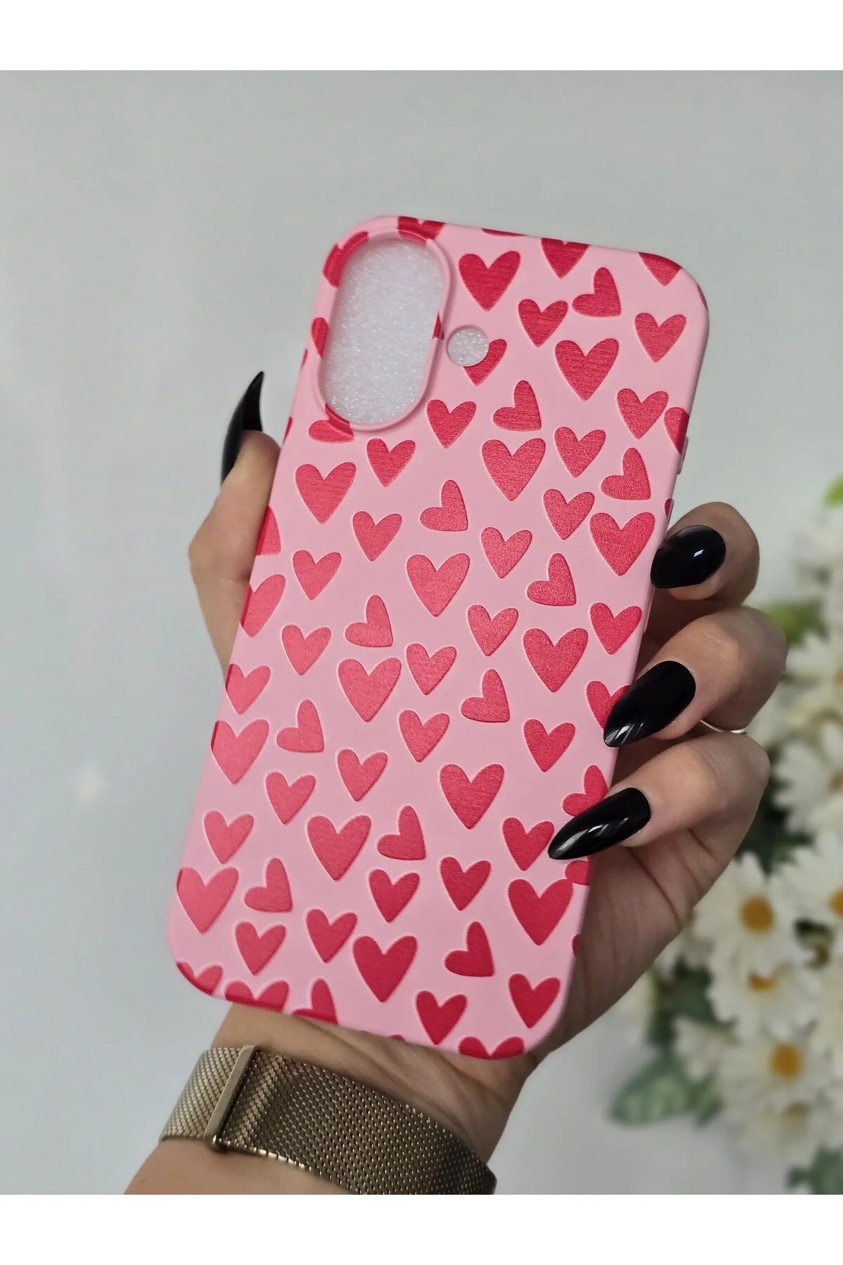 کاور و قاب چاپی HEART LAUNCH VELVET سازگار با آیفون 16 Magic Ring