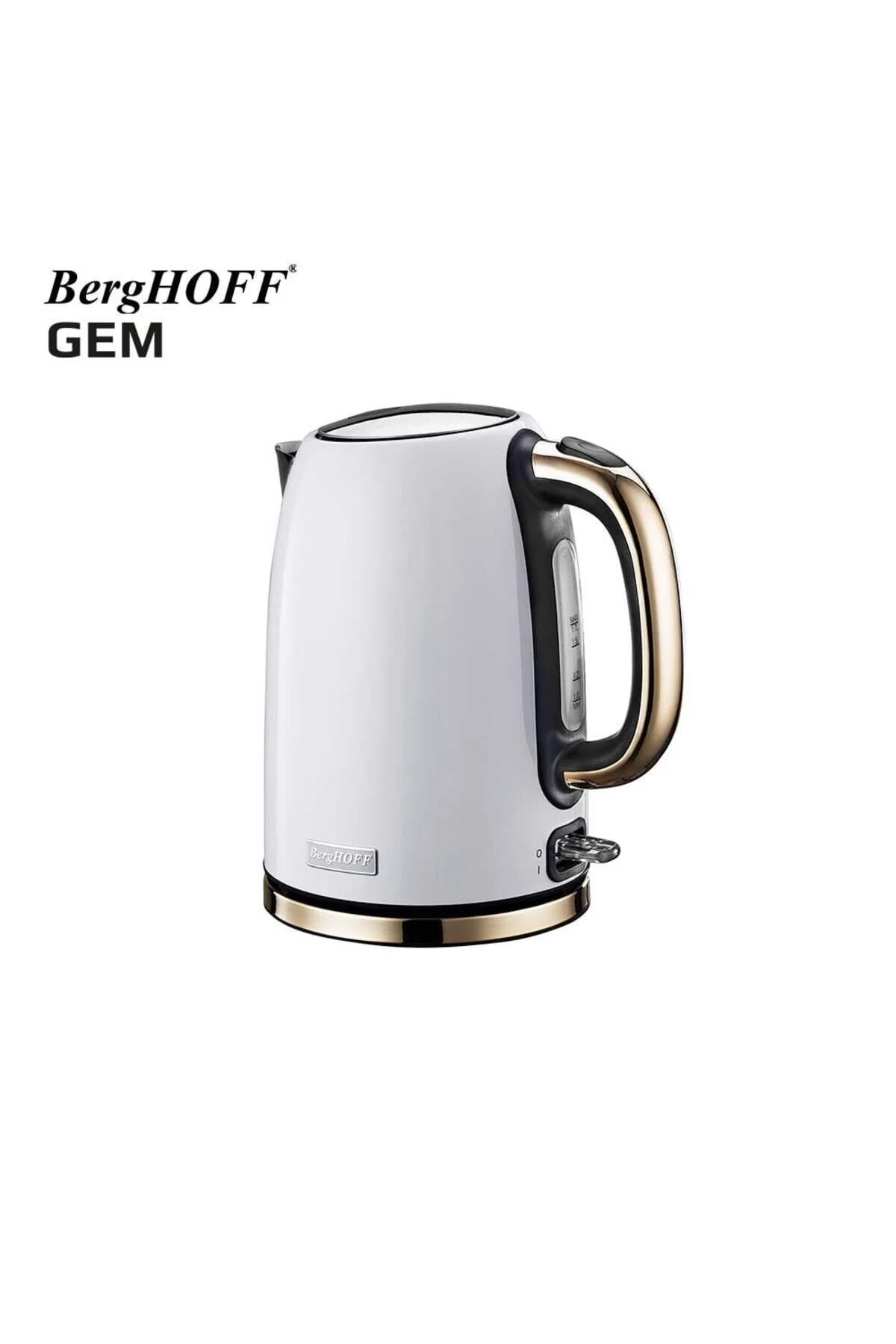 کتری برقی و گرم کن آب سنگ قیمتی 1.7 لیتر طلای سفید روشن Berghoff