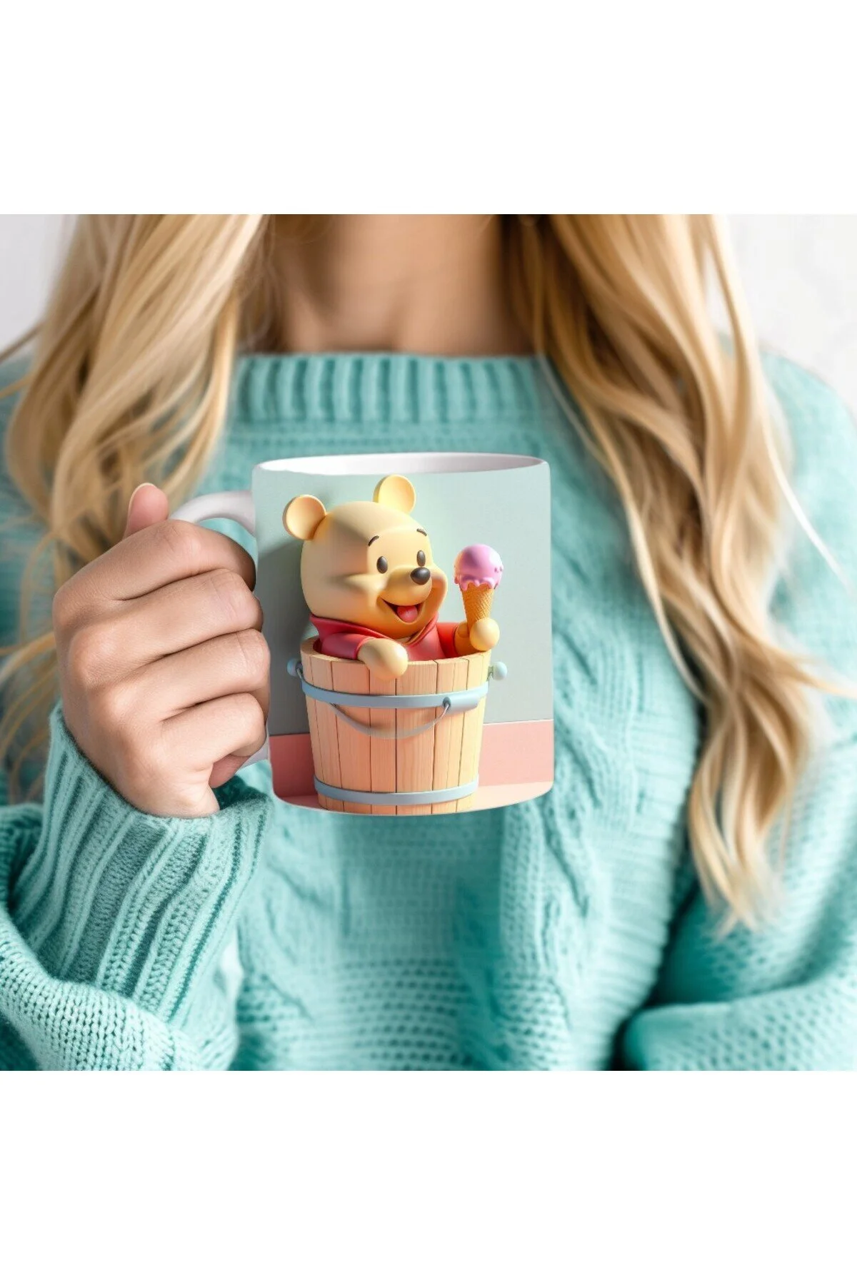 ماگ وینی پو ببر ایس لیوان فنجان سرامیکی طرح سه بعدی PIGLET PRINTED Evion