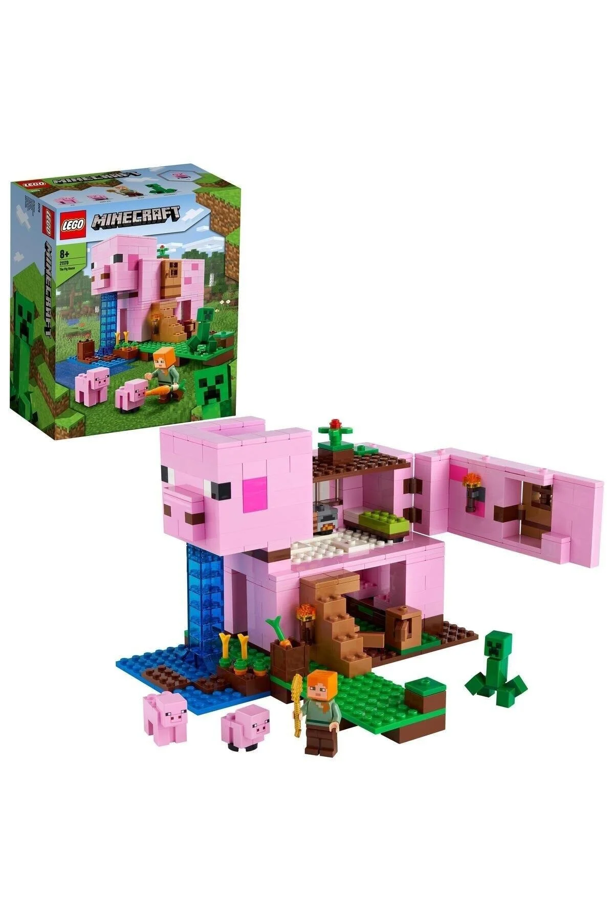 لگو و اسباب بازی های ساخت محور ® MINECRAFT™ PIG HOUSE 21170 مجموعه ساختمانی خلاقانه MINECRAFT TOY برای کودکان 490 قطعه LEGO