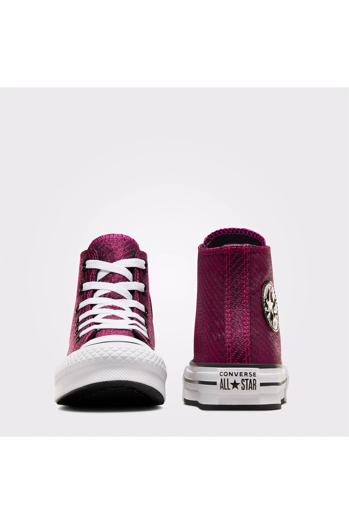 کفش دخترانه پسرانه یونیسکس چاک تیلور همه ستاره پلتفرم ورزشی صورتی کانورس Converse
