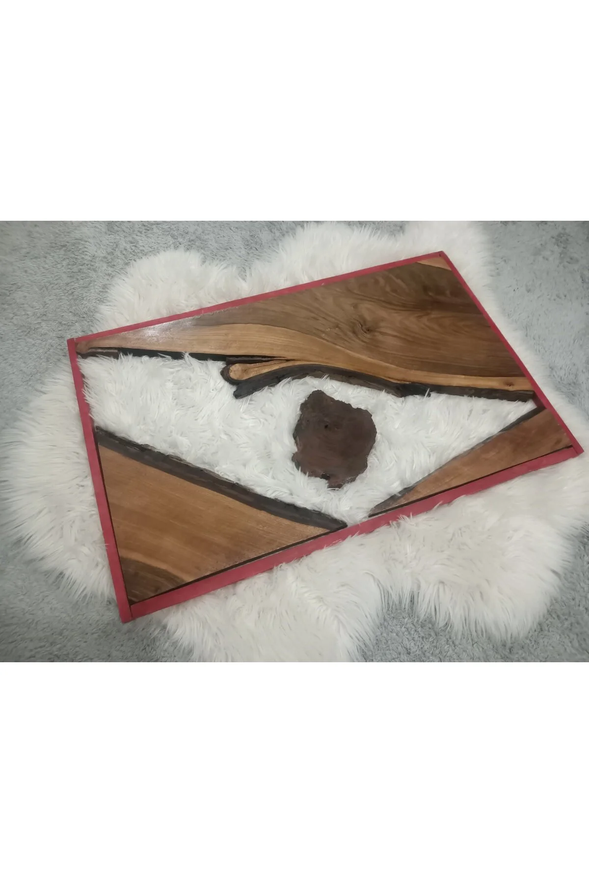 فیگور ست ورق چوب گردو برای پروژه های اپوکسی میز قهوه خانه نهیر 50CM X 80CM TRENDY CARPENTER