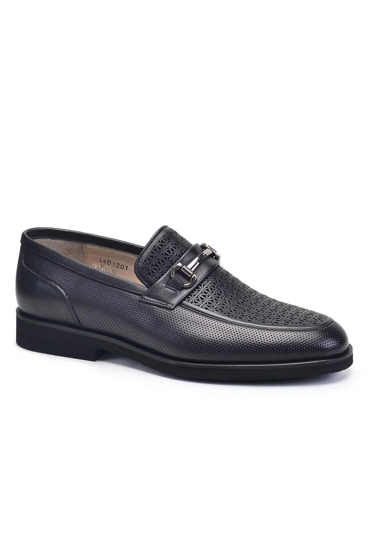 کفش کلاسیک روزانه مشکی مردانه سیاه و سفید LOAFER DAILY 94361 Nevzat Onay