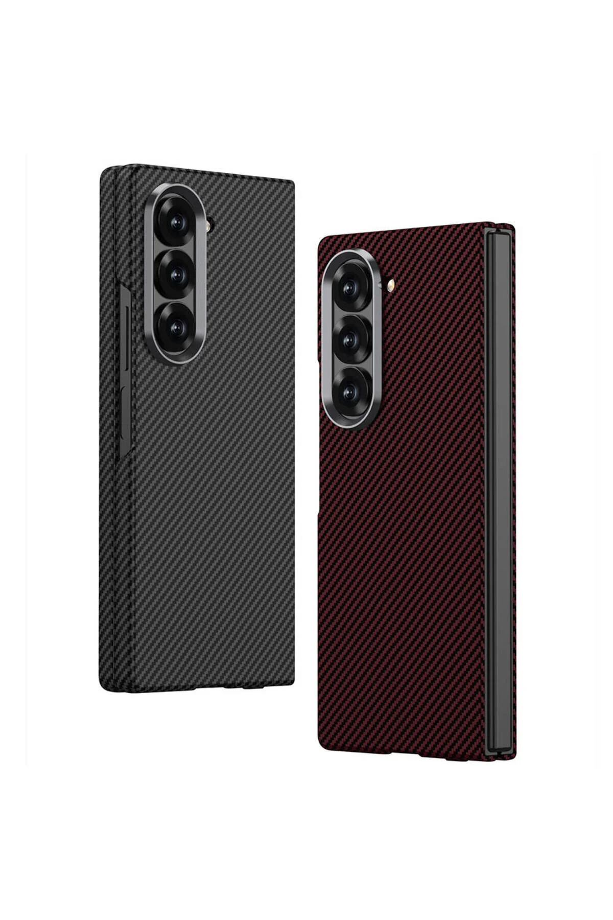 کاور و قاب پوشش محافظ کربنی پشتی با طراحی فیبر دوربین سازگار SAMSUNG GALAXY Z FOLD 6 Rivor