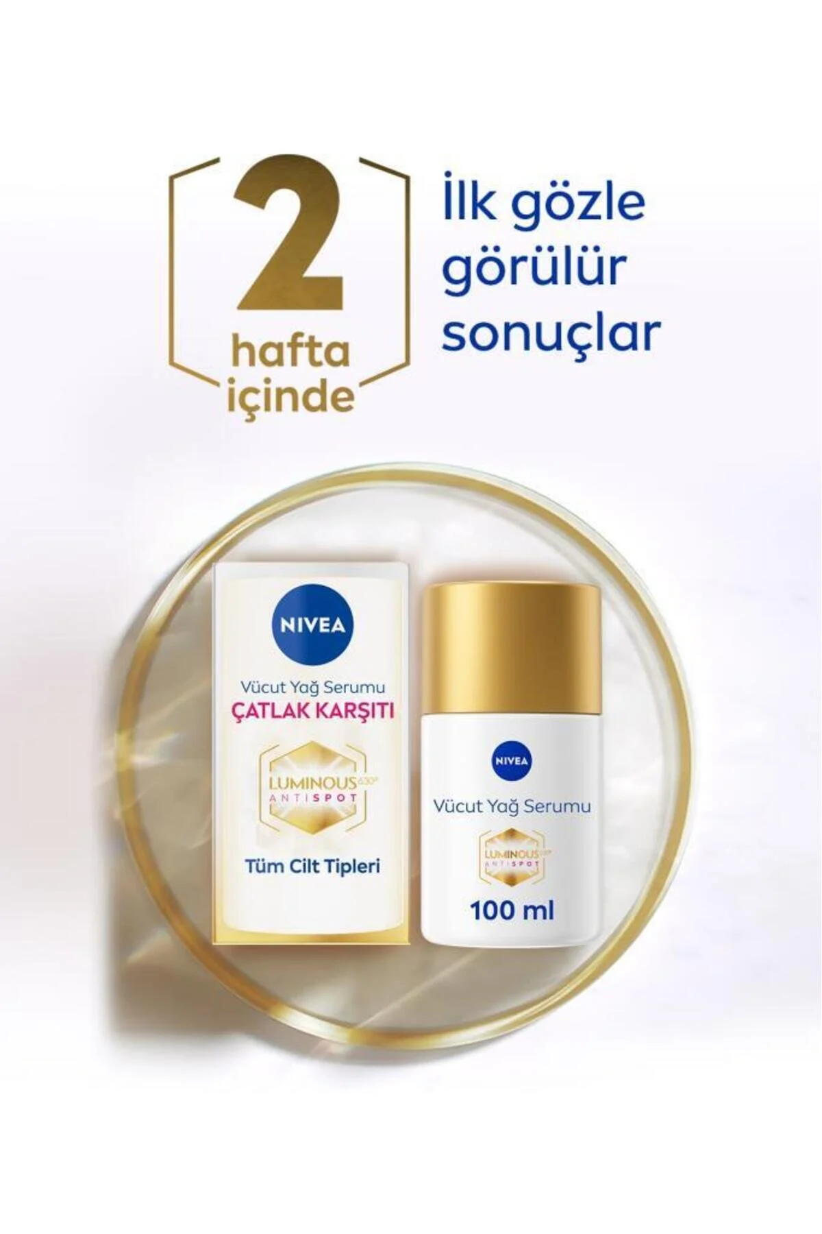 NIVEA ضدترک لومینوس630، سرم چربی بدن 100 میلی لیتر، تنظیم کننده رنگ پوست، مرطوب کننده 48 ساعته