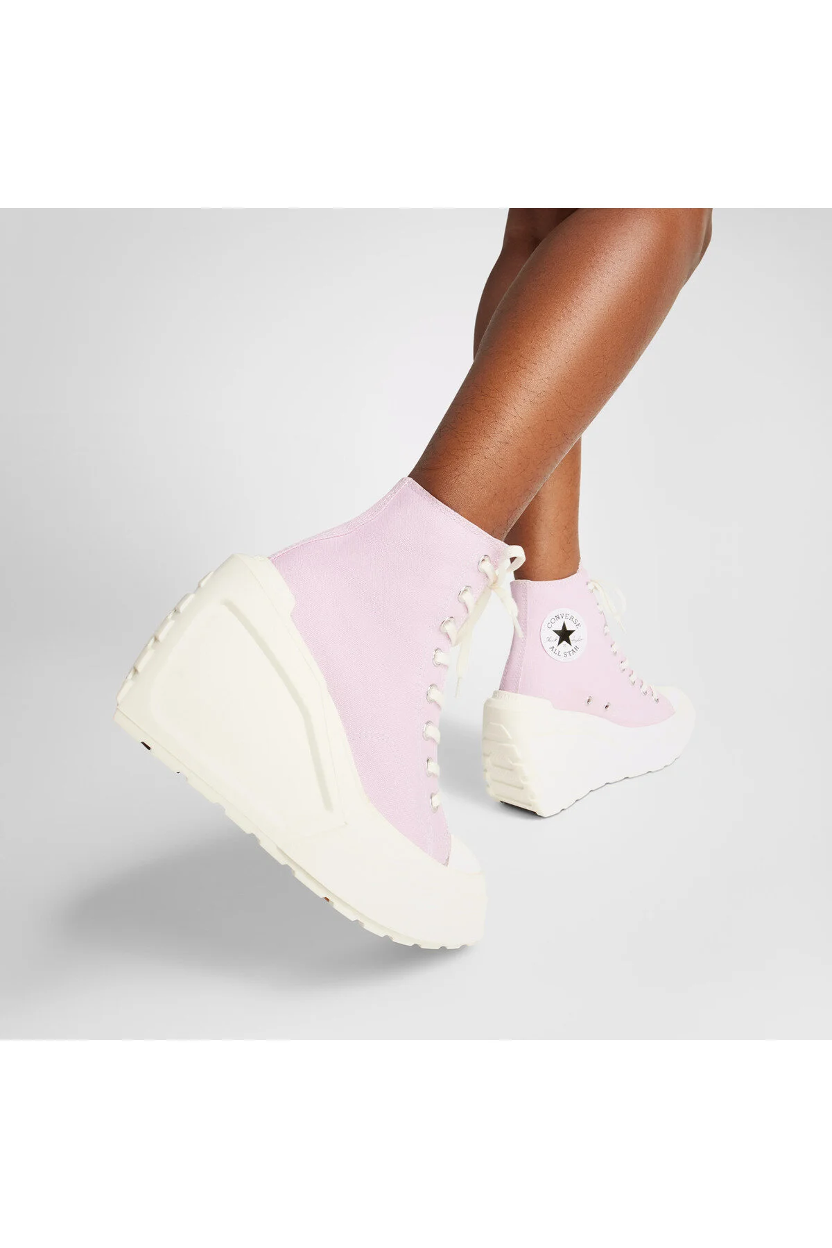 اسنیکر کفش کتانی با پلتفرم صورتی یونیسکس CHUCK 70 DE LUXE WEDGE کانورس Converse