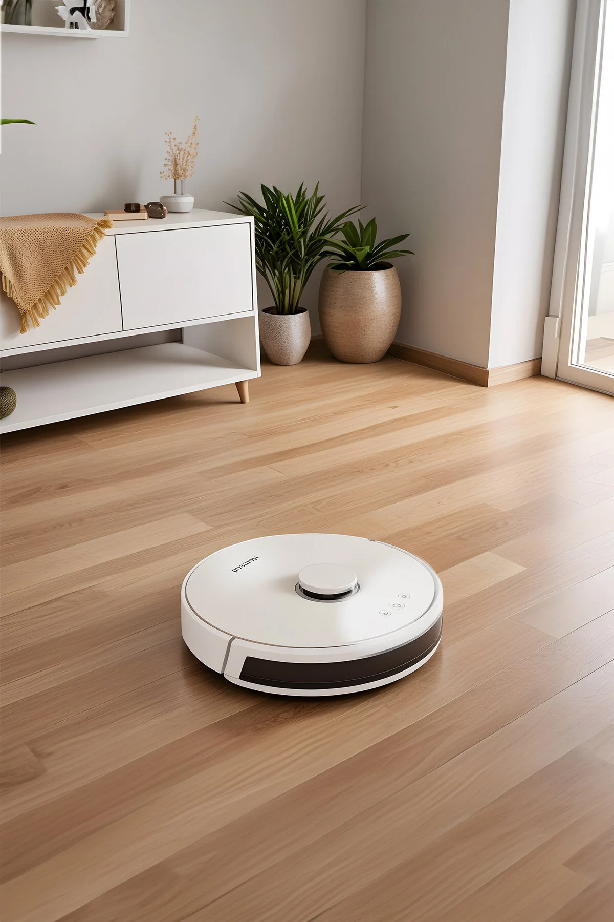 جاروبرقی رباتیک سفید الکس لیزر 1281H هوشمند بوت پوتین Bacauge 2In1 Mop Mapped  HOMEND