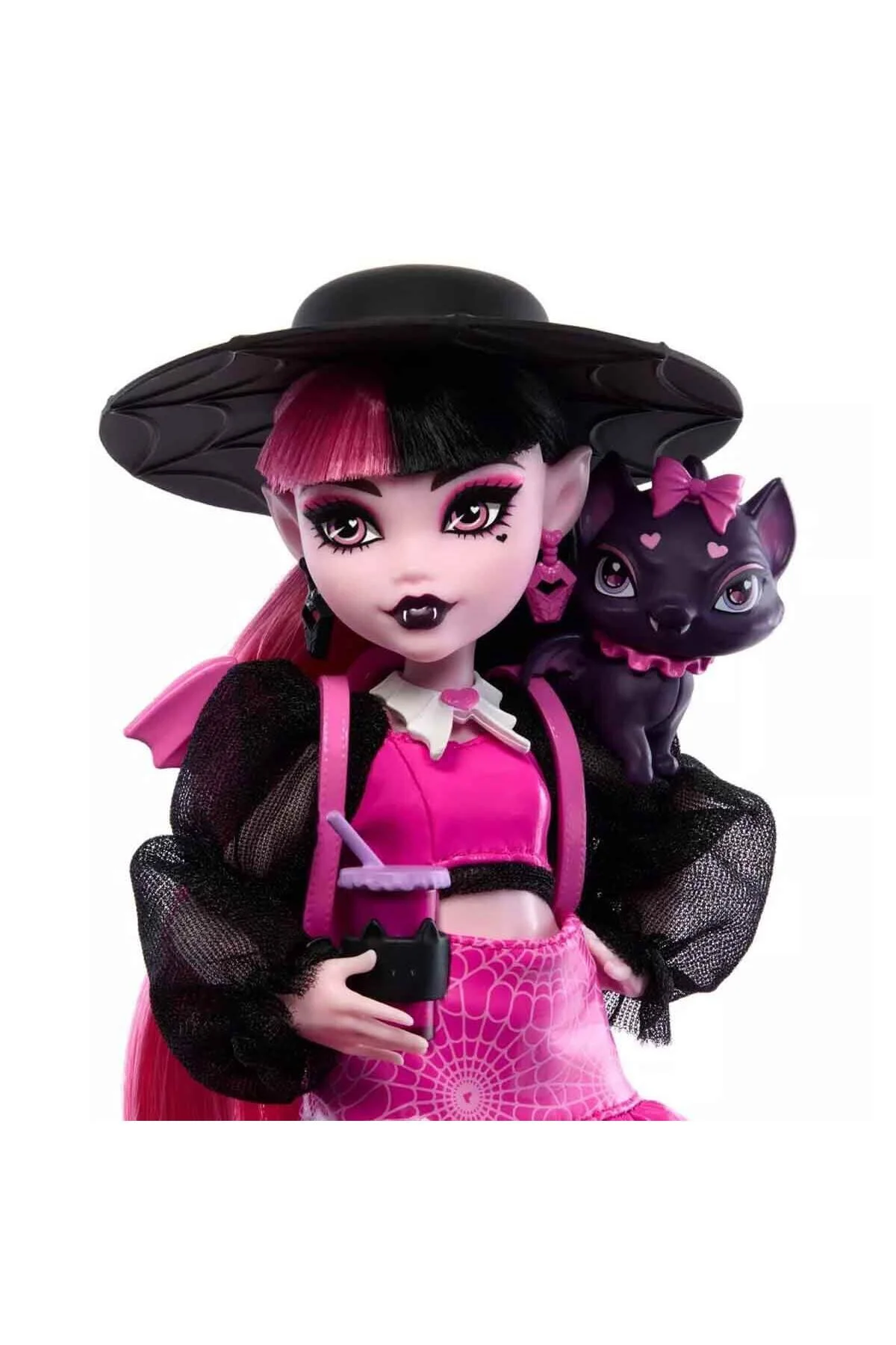 عروسک های مدل پسرانه و دخترانه بچگانه نوزادان شخصیت اصلی HPD53 دراکولا با کلاه سیاه HRP64 MONSTER HIGH