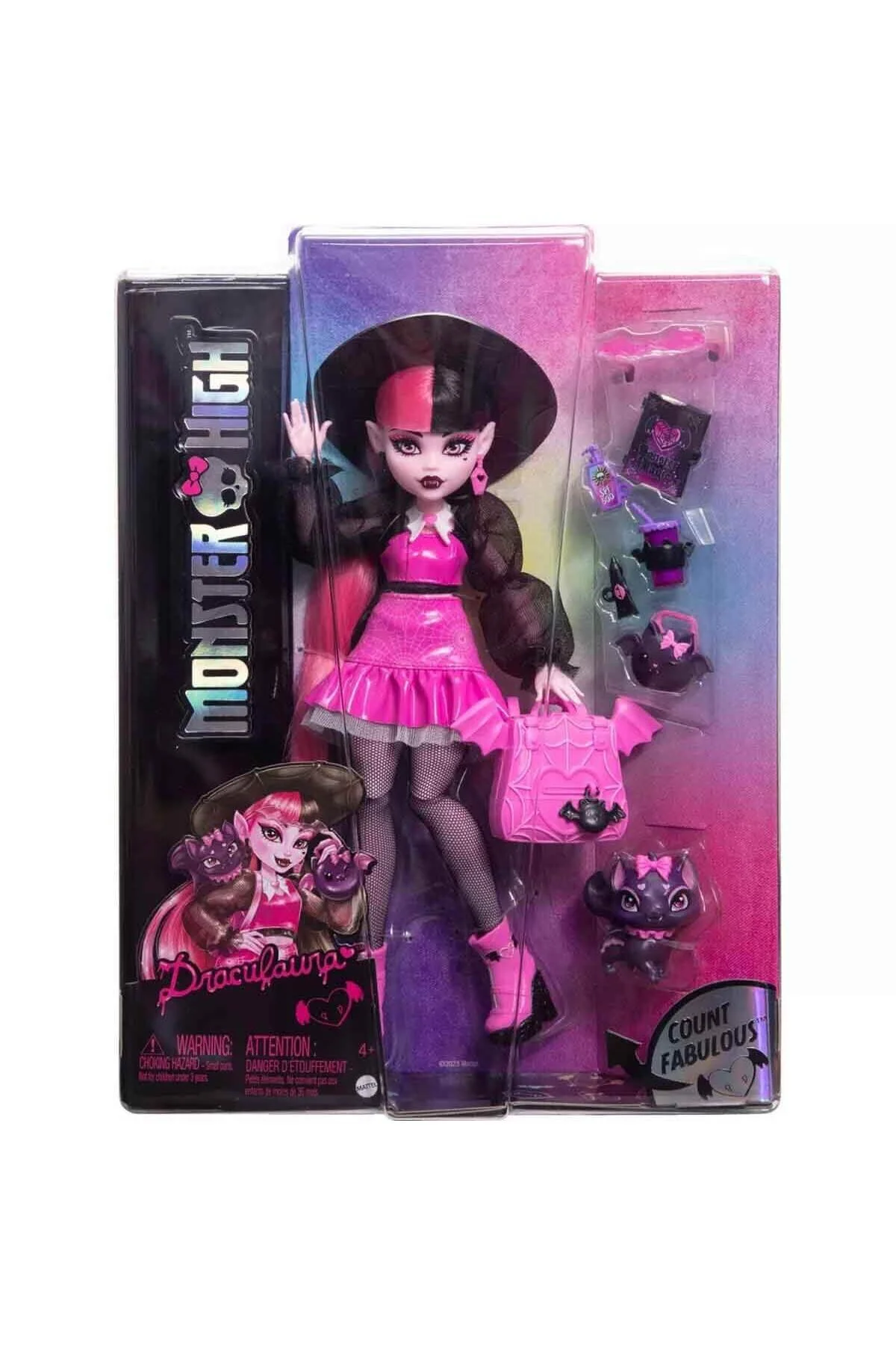 عروسک های مدل پسرانه و دخترانه بچگانه نوزادان شخصیت اصلی HPD53 دراکولا با کلاه سیاه HRP64 MONSTER HIGH