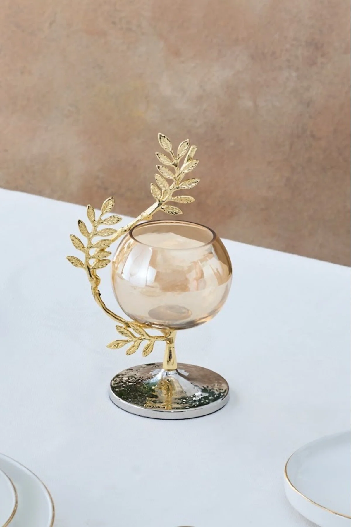شمعدان و جاشمعی شمع شیشه ای CARMENTA 13X9X24 سانتی متر کاراجا Karaca