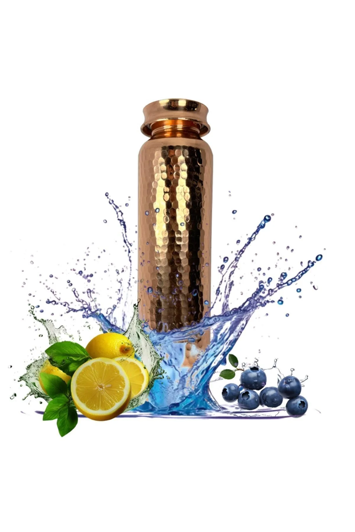 پارچ و تنگ بطری آب مس فاتارا 100 ٪ مسیر دست ساز دستباف ظرفیت 550 میلی لیتر kuyaş Bakircilik