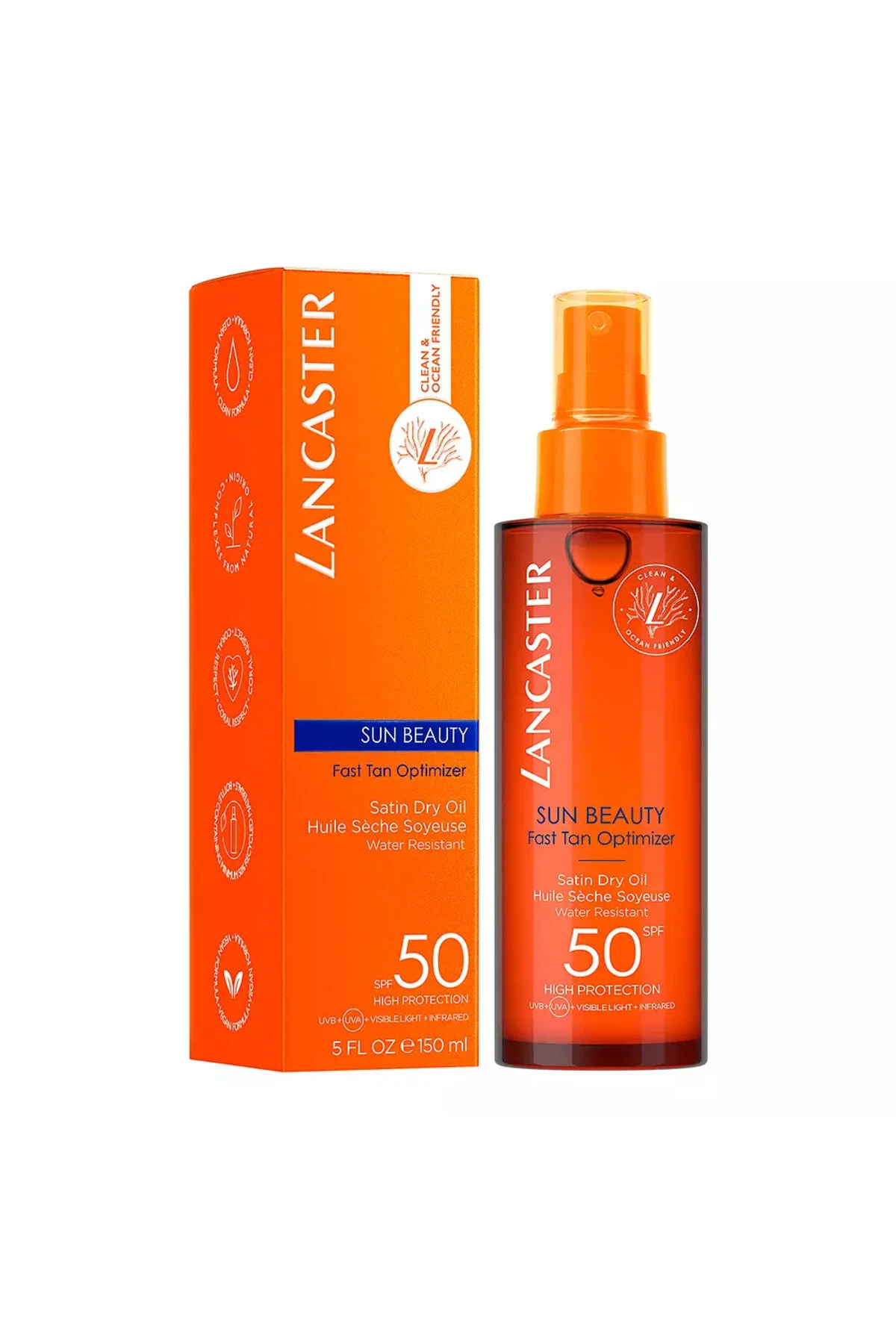محصولات پس از آفتاب K SUN BEAUTY DRY OIL TAN بهینه ساز SPF50 150 میل Lancaster