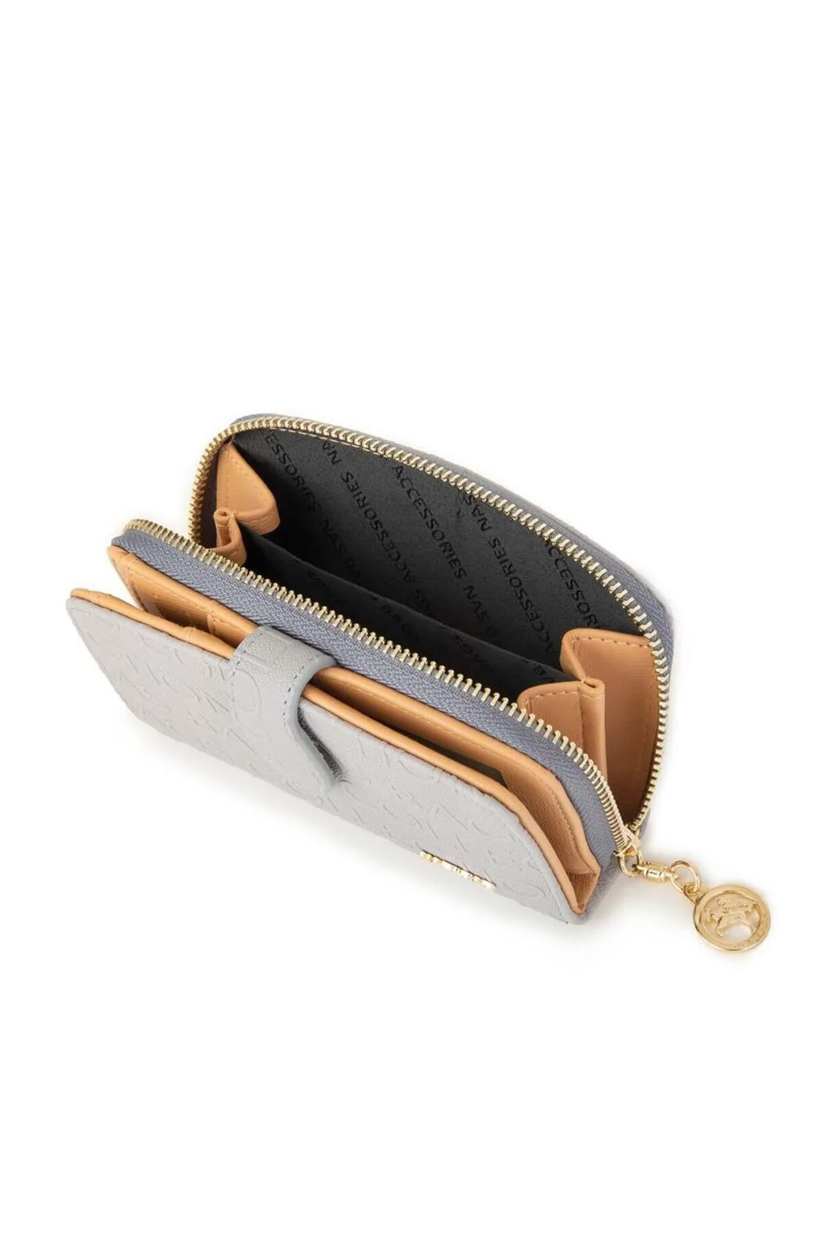 کیف پول زنانه قطعات چند کارت خاکستری شتر WALFRAJ Nas Bag