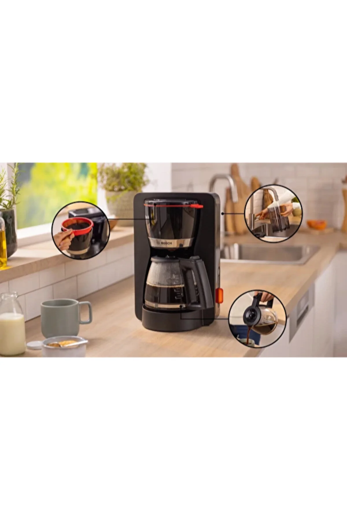 موکا پات قهوه ساز فیلتر سیاه بوش Bosch
