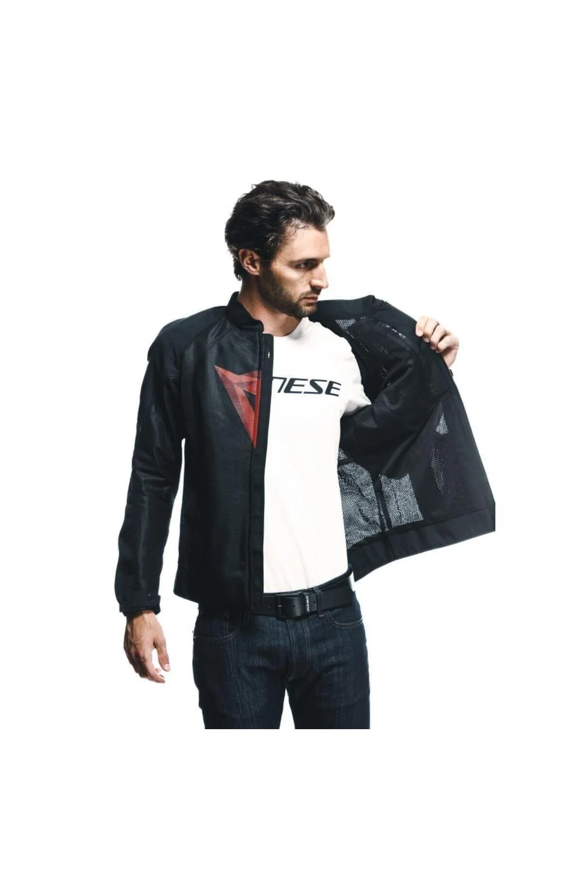 کاپشن موتورسوار مردانه کت نساجی قرمز سیاه هروسفر Dainese