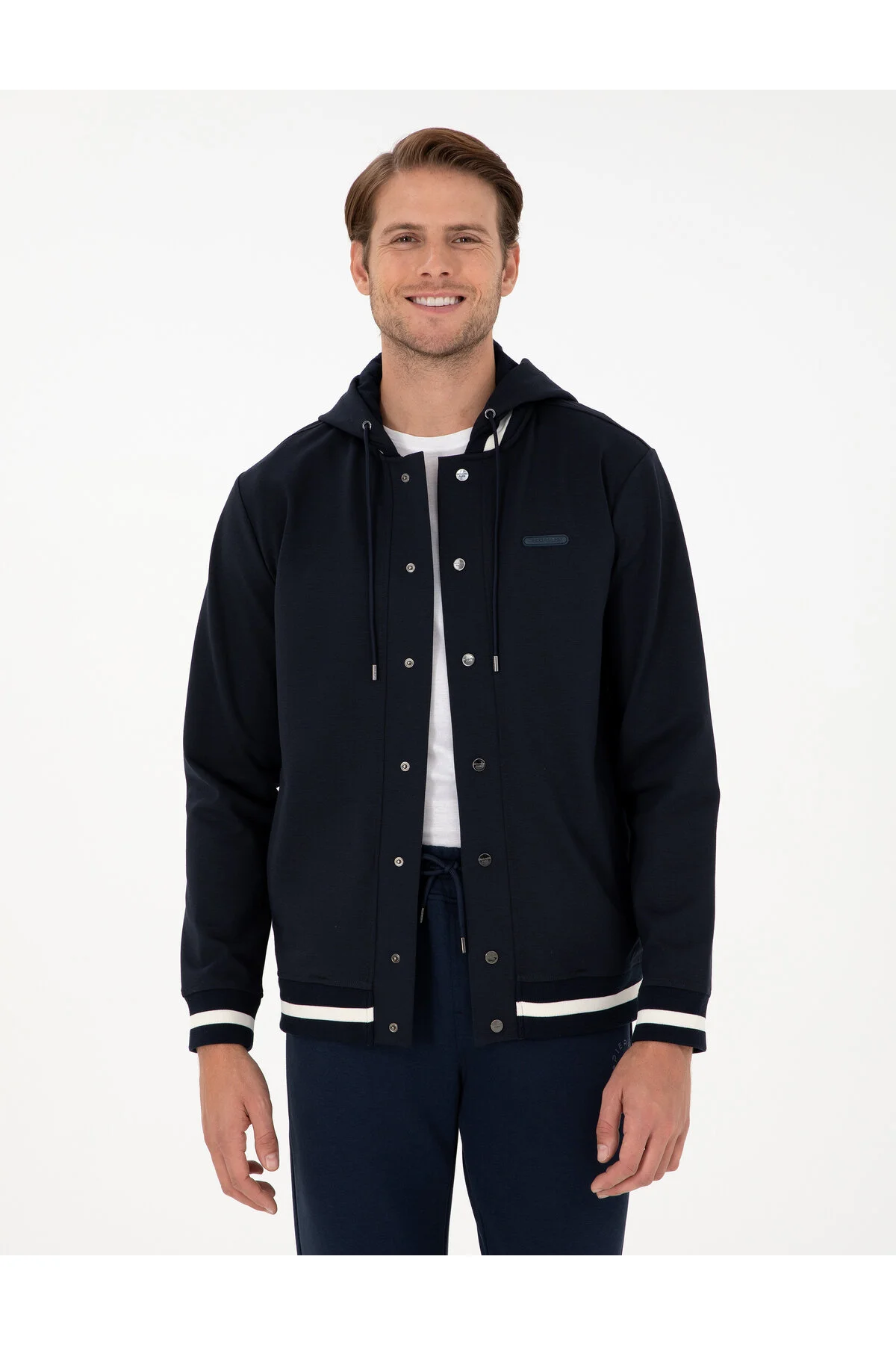 سویشرت مردانه CARDIGAN بافندگی معمولی آبی نیروی دریایی Pierre Cardin