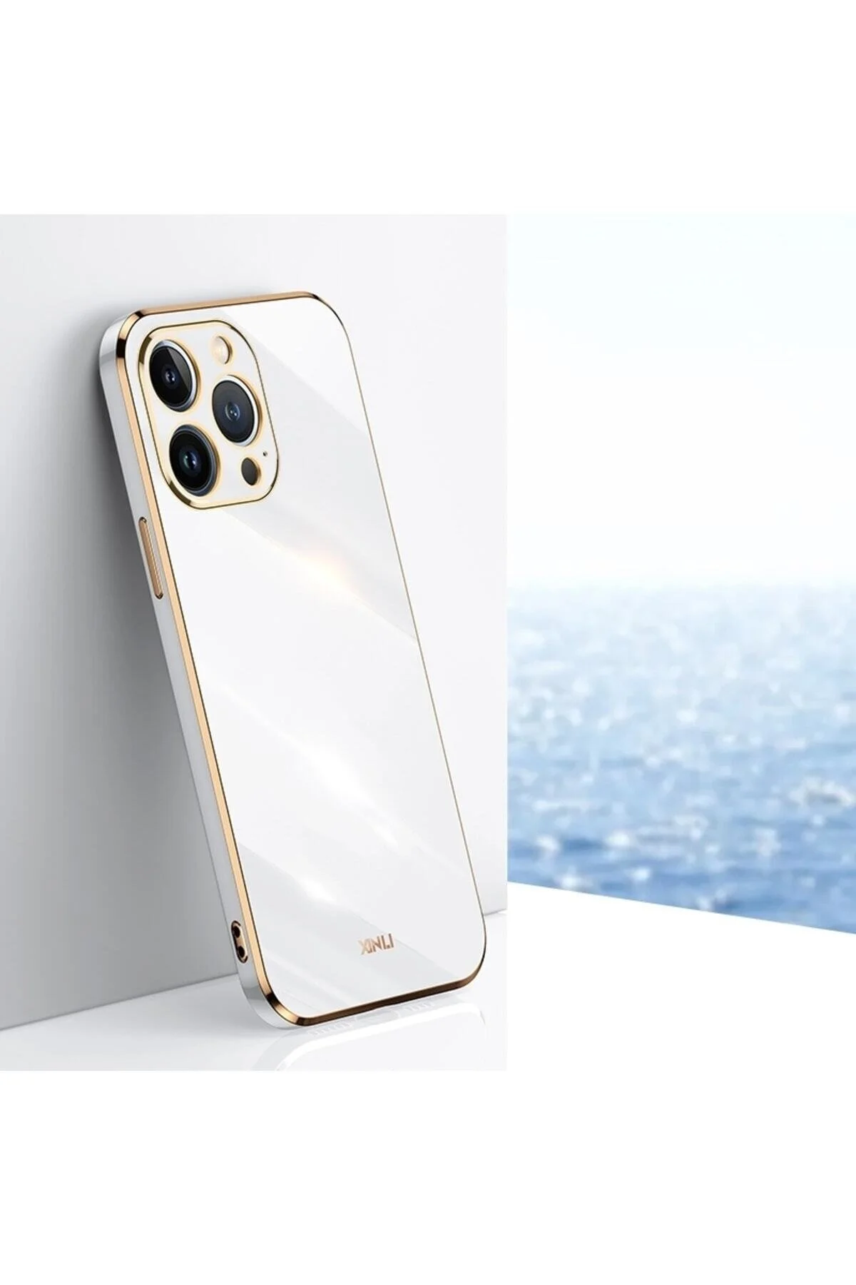 کاور و قاب محافظ APPLE IPHONE 14 PRO با لبه براق طلا دوزی شده دوربین Fibaks