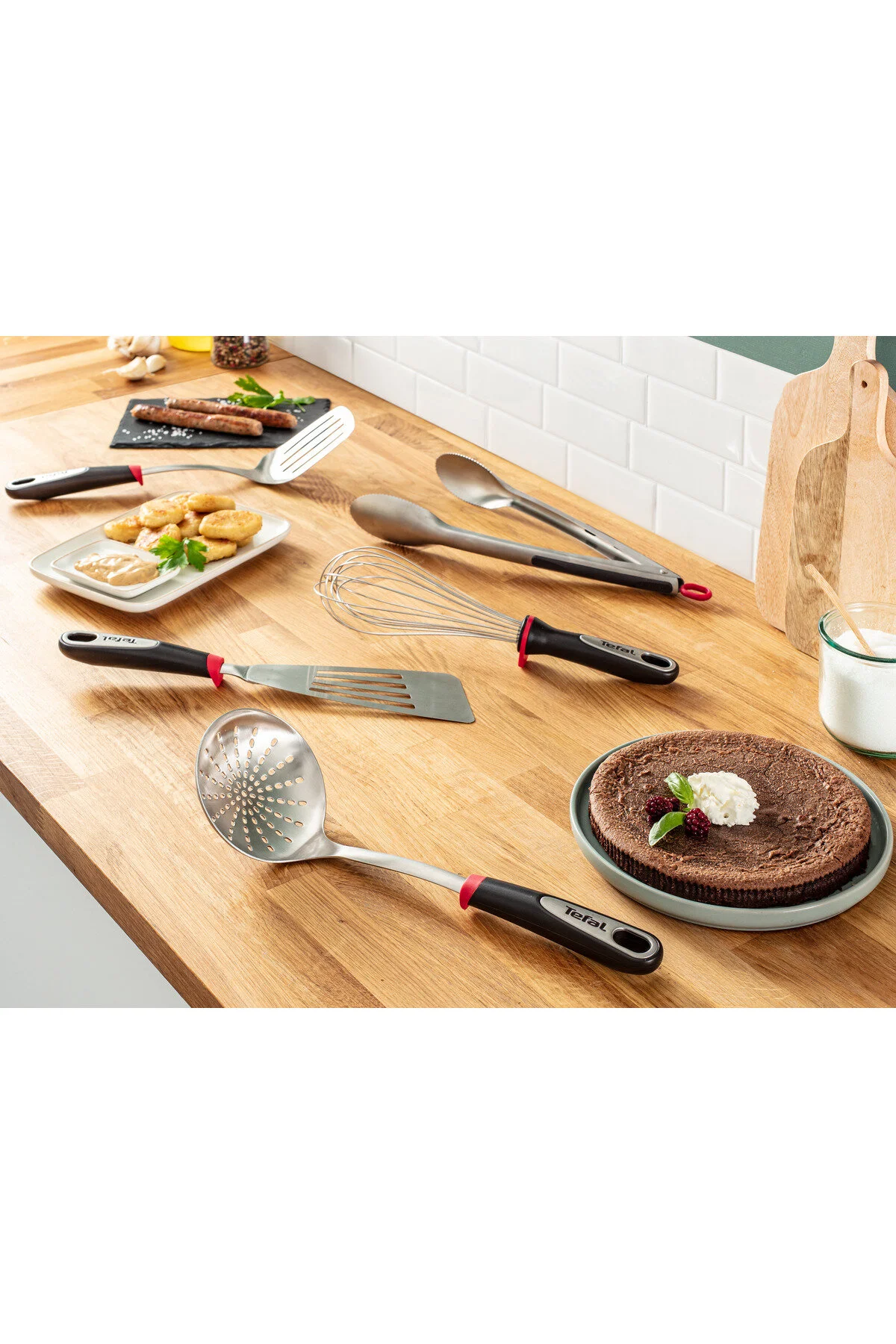 ست سرو چند رنگ K11814 Spatula طولانی فولاد ضد زنگ اینگنیو TEFAL