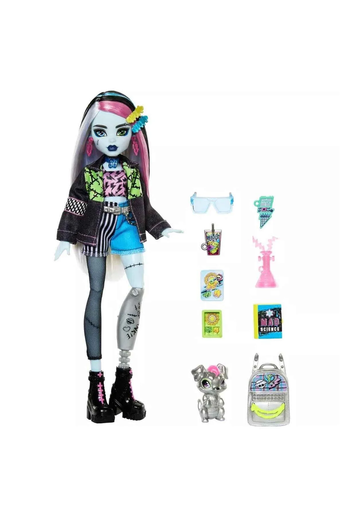 عروسک های مدل پسرانه و دخترانه بچگانه بچه شخصیت اصلی HPD53 کت سیاه FRANKIE STEIN HXH73 MONSTER HIGH