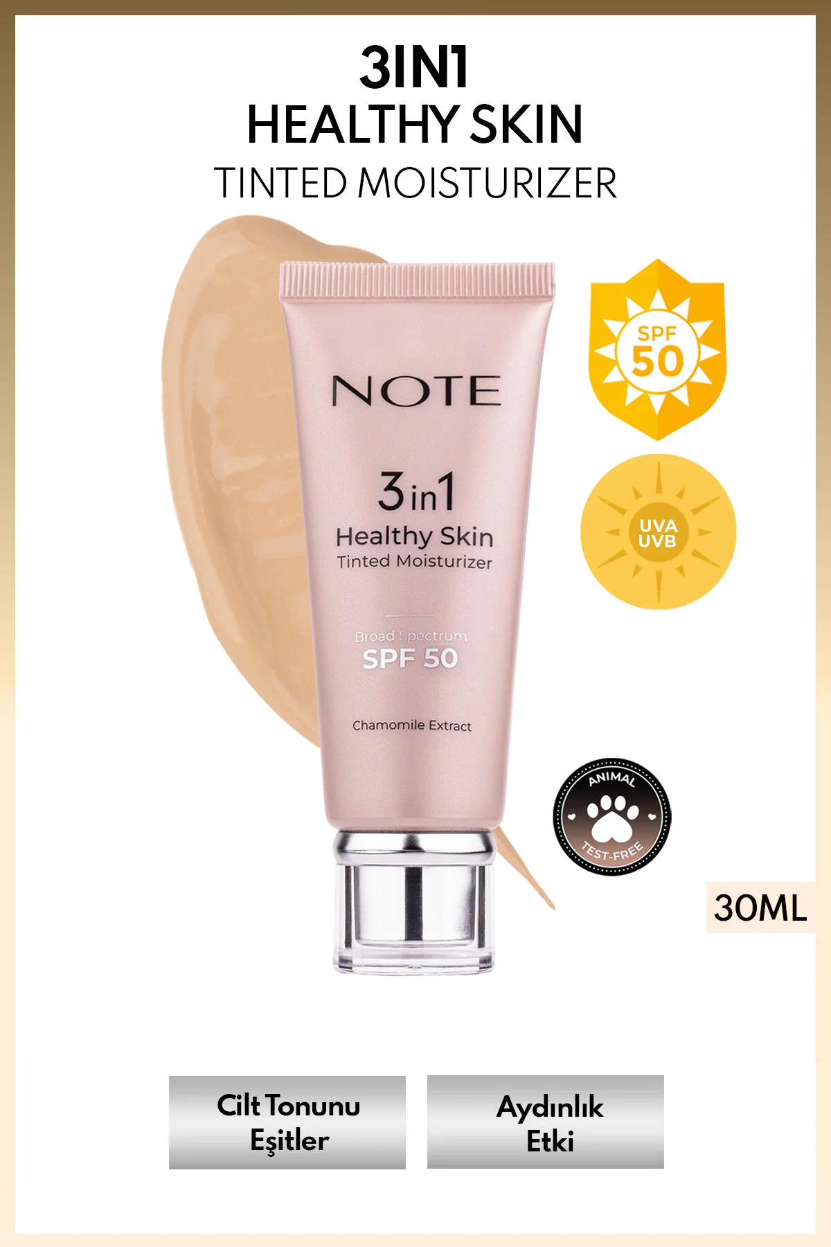 ست آرایشی کرمی 3 در 1 مرطوب کننده رنگ پوست سالم 50 SPF X 2 قطعات آرایش مجموعه Note Cosmetics