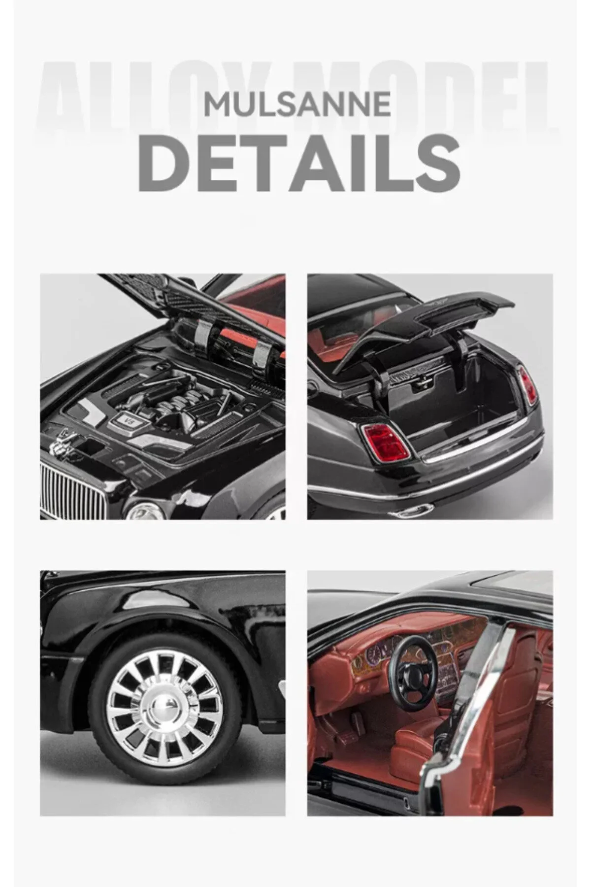 مدل خودرو بنگل 1:24 DIECAST METAL MODEL CLATE CAR VOICE LIGHT 21 سانتی متر ماشین BENDLY MULSANNE scntoys