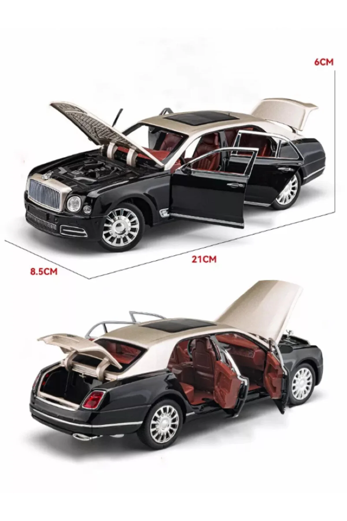 مدل خودرو BALLY DIECAST METAL MODEL COLLECTION CAR VOICE LIGHT 21 سانتی متر BENDLY MULSANNE 1:24 scntoys