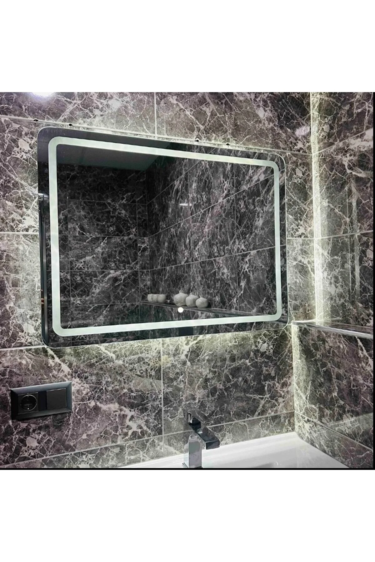 آینه حمام 70 60 TOUCH MIRROR LED پاشاباغچه Paşabahçe