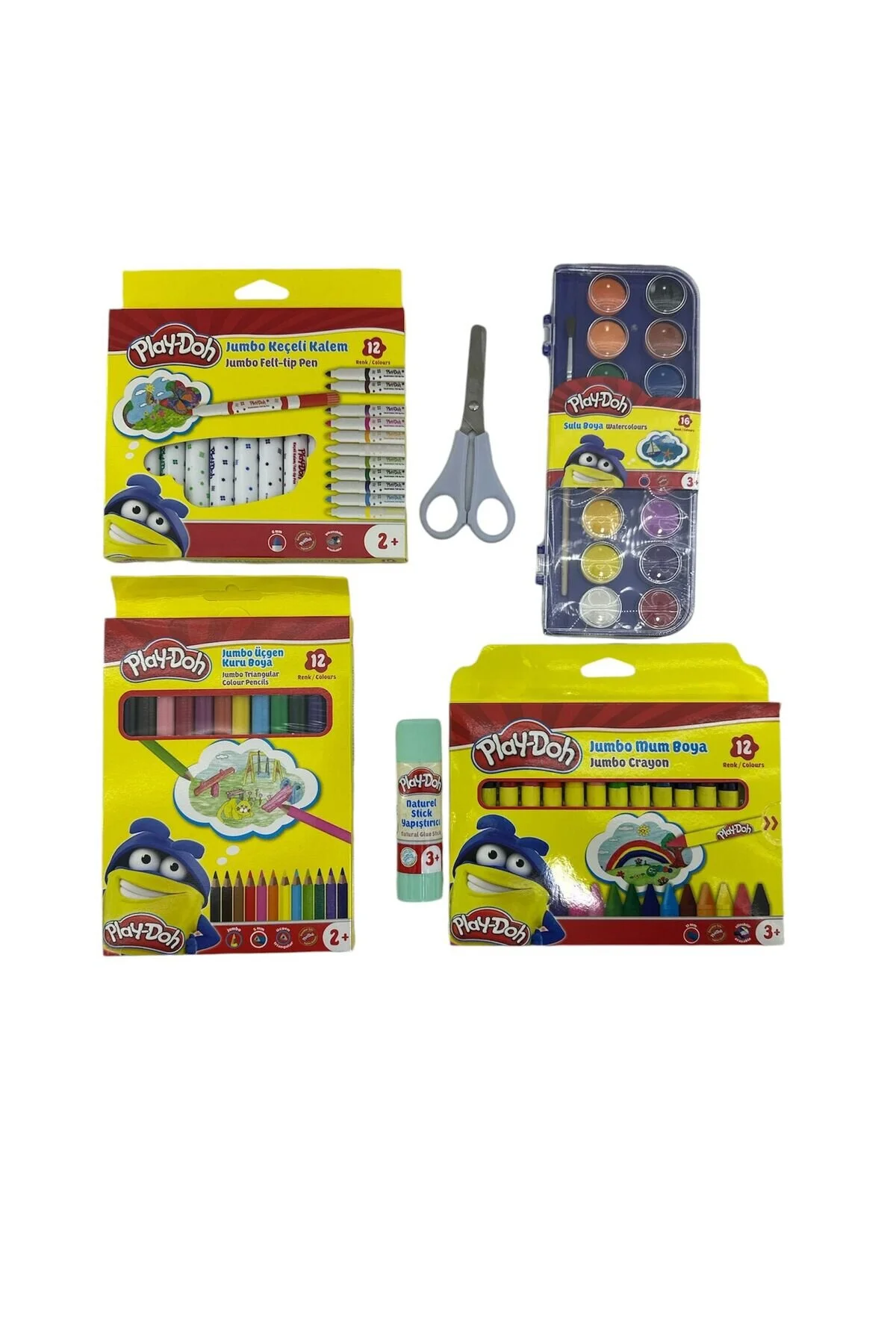مداد شمعی پاستل کیسه مهد کودک PLAY DOH و مجموعه رنگ آمیزی مدرسه 7 قطعه Hasbro