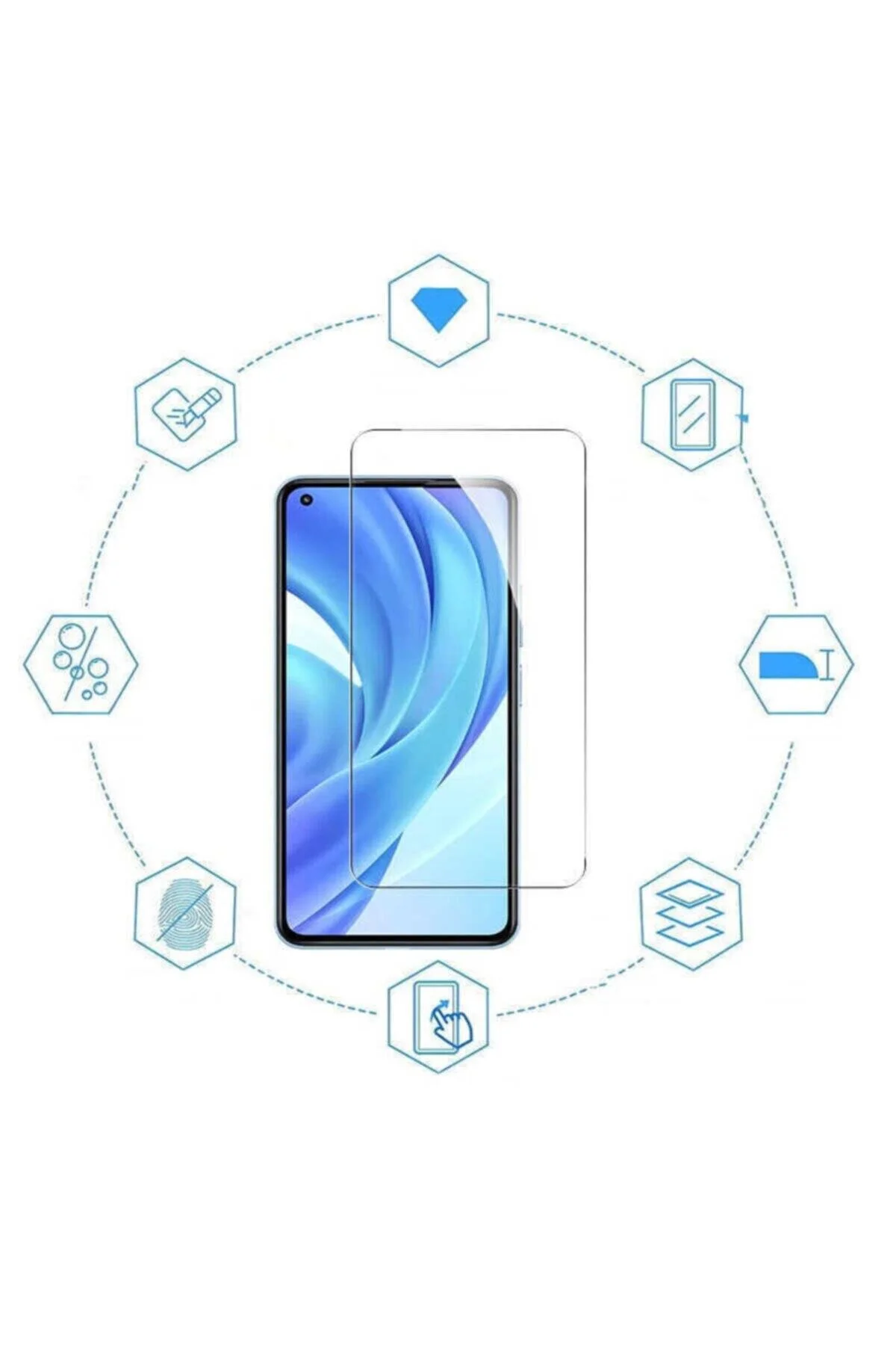 محافظ صفحه نمایش سخت شیشه ای نشکن با MAXI سازگار REALME 8 فیبکس Fibaks