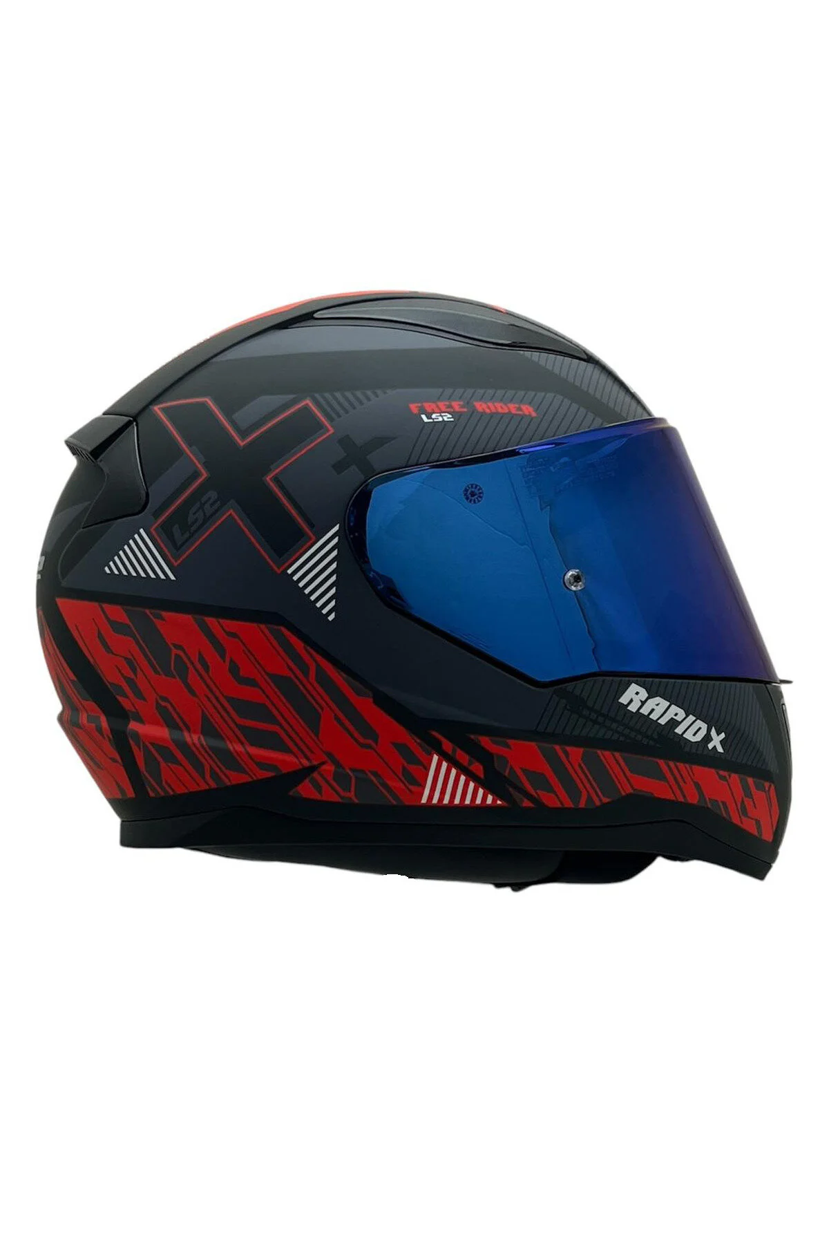 کلاه کاسکت موتورسیکلت آبی 2 Xtreet Matte Blackred Blue شیشه شفاف ال اس تو LS2