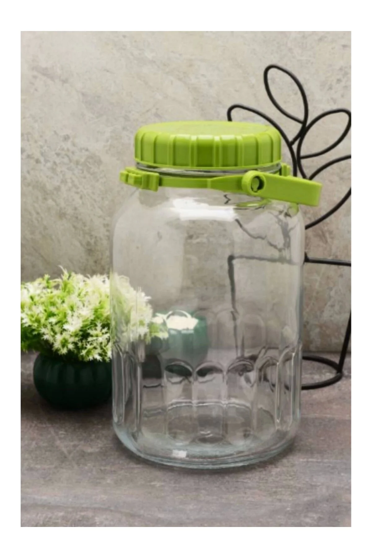 شیشه جار ای با 80006 درب سبز 4 LT پاشاباغچه Paşabahçe