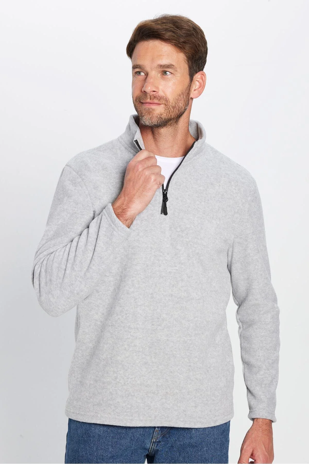 سافت شل و پلار مردانه زنانه UNISEX STANDARD FIT ضد ستون به دنبال رنگ خاکستری سرد قلاده یقه قطبی Tudors