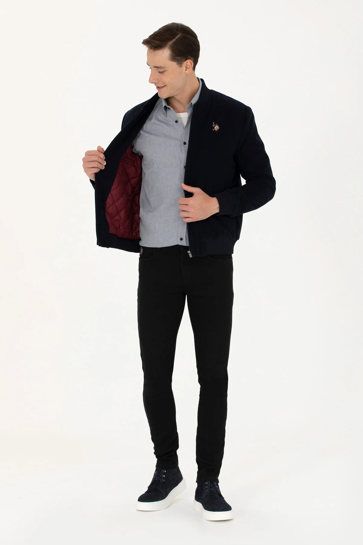 کاپشن کت مردانه آبی سرمه ای STASH 50270020 VR033 U.S. Polo Assn.