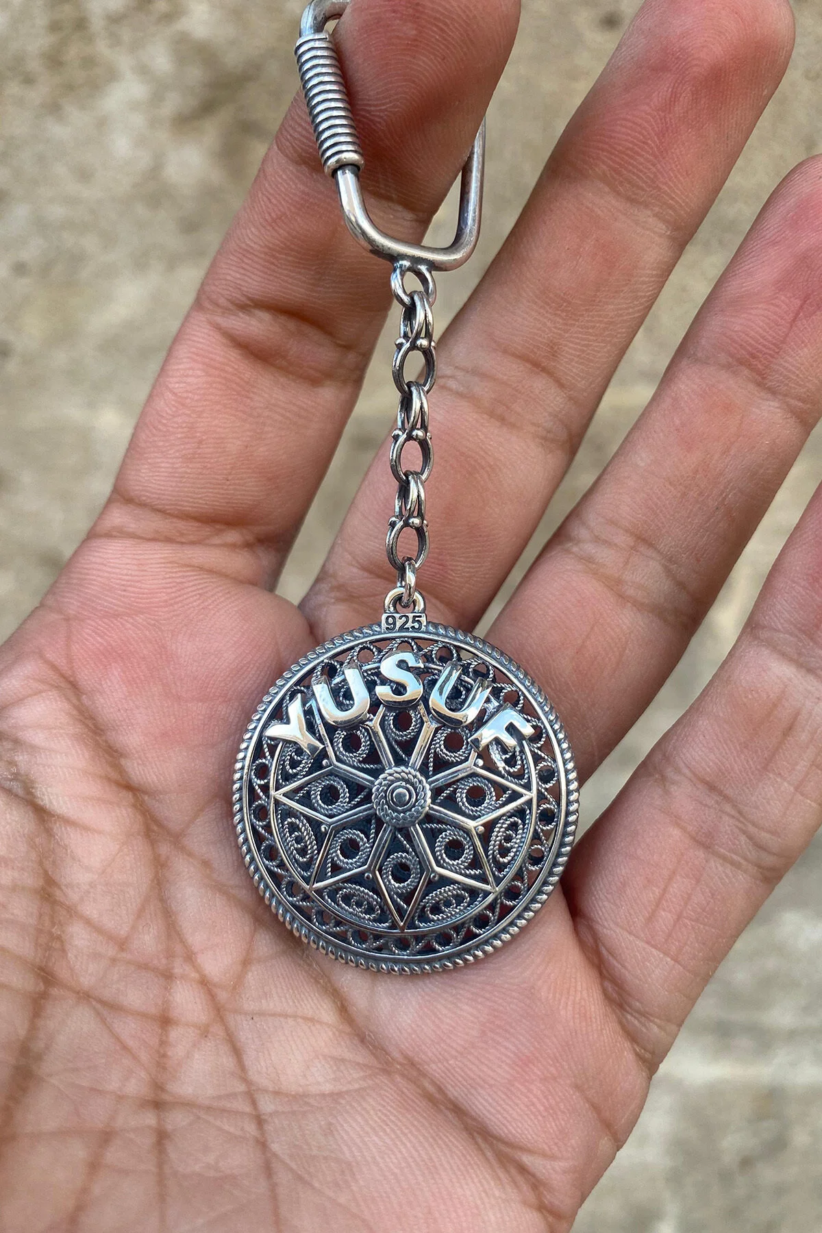جلیقه کلید جاکلیدی دست ساز نقره ای مدل میدیات Agai Silver