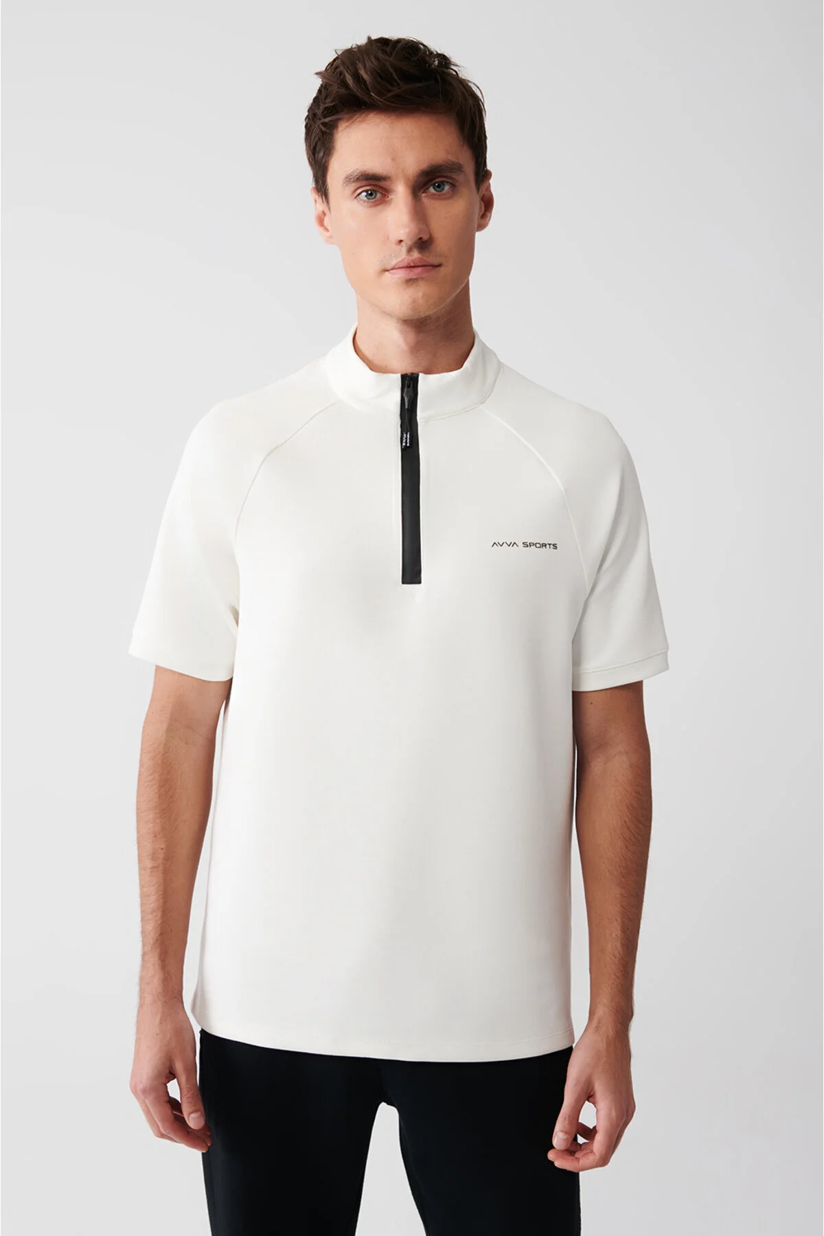 تی شرت مردانه دکمه نرم افزار Upright Half Zipper آوا Avva