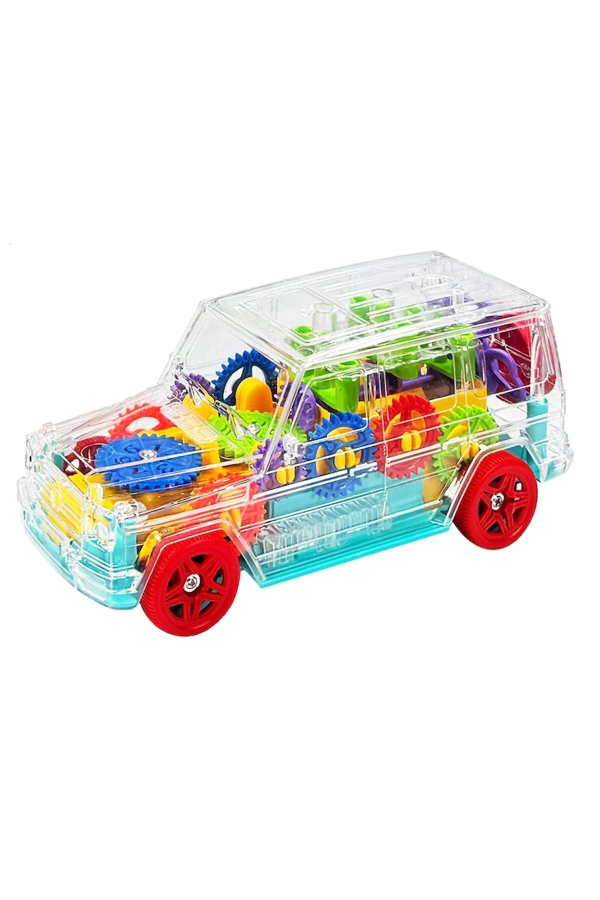ماشین اسباب بازی چرخاندن و جیپ با طراحی شفاف چراغ های مکانیکی موسیقی tmtoysandmore
