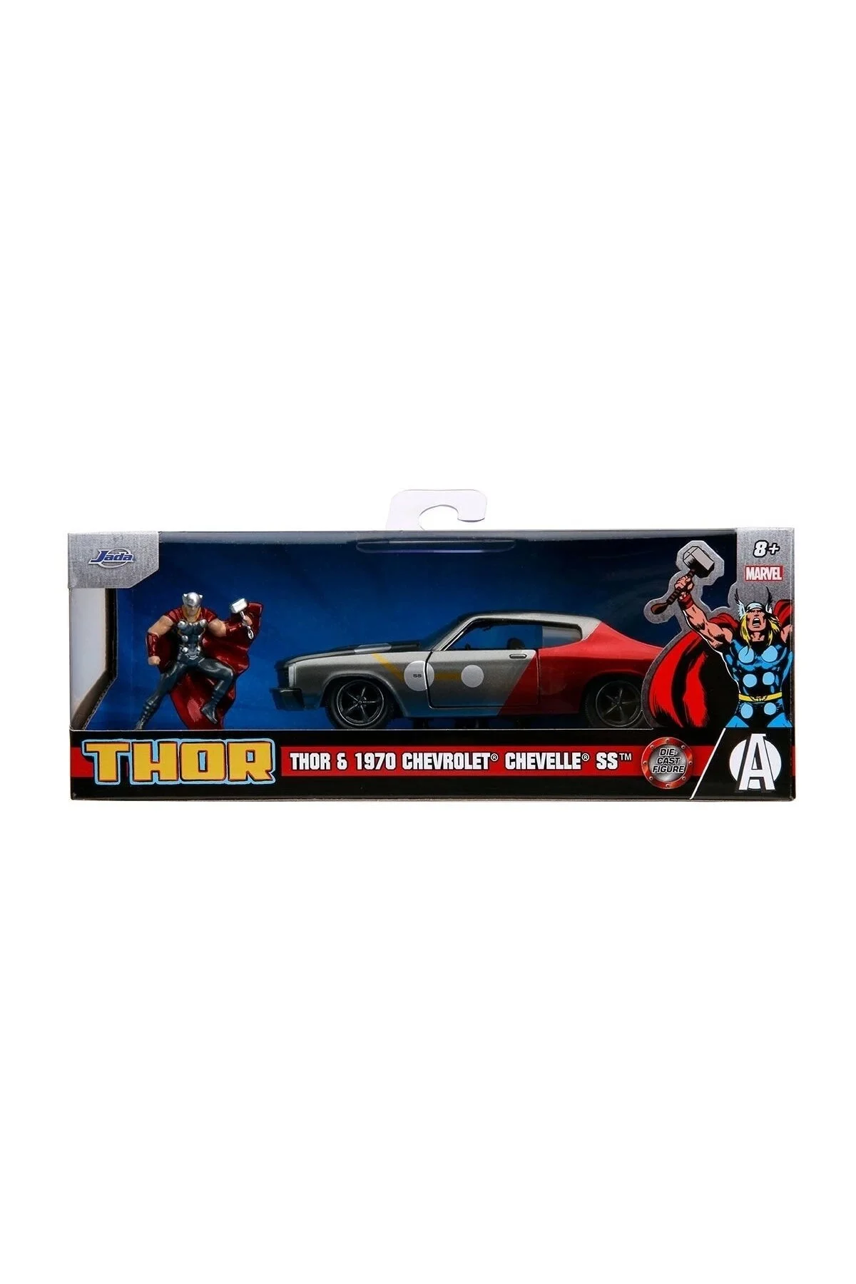 مدل خودرو JADA MARVEL THOR 1970 CHEVY CHEVELLE SSS 1:32 ACTION FIGURE + CAR scntoys