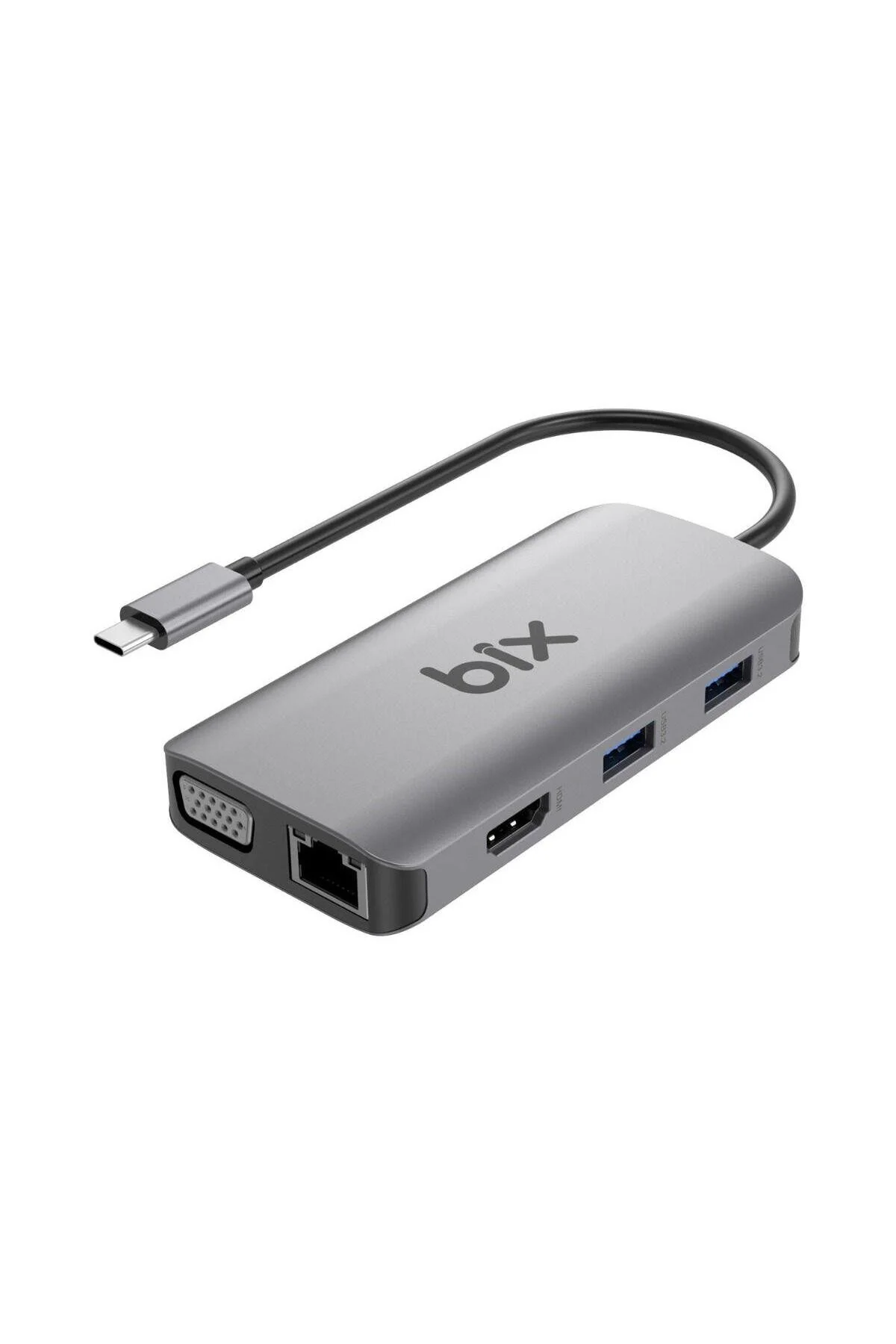 مبدل TYPE C به گیگابیت اترنت PD USB 3.2 MICRO SD VGA آداپتور سیاسی Bix