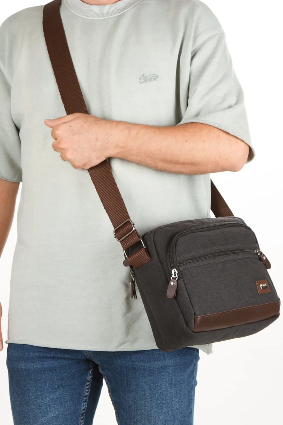کیف شانه ای NEWISH POLO 2190 CANVAS SHOULDER AND MESSENGER BAG BLACK By Hakan