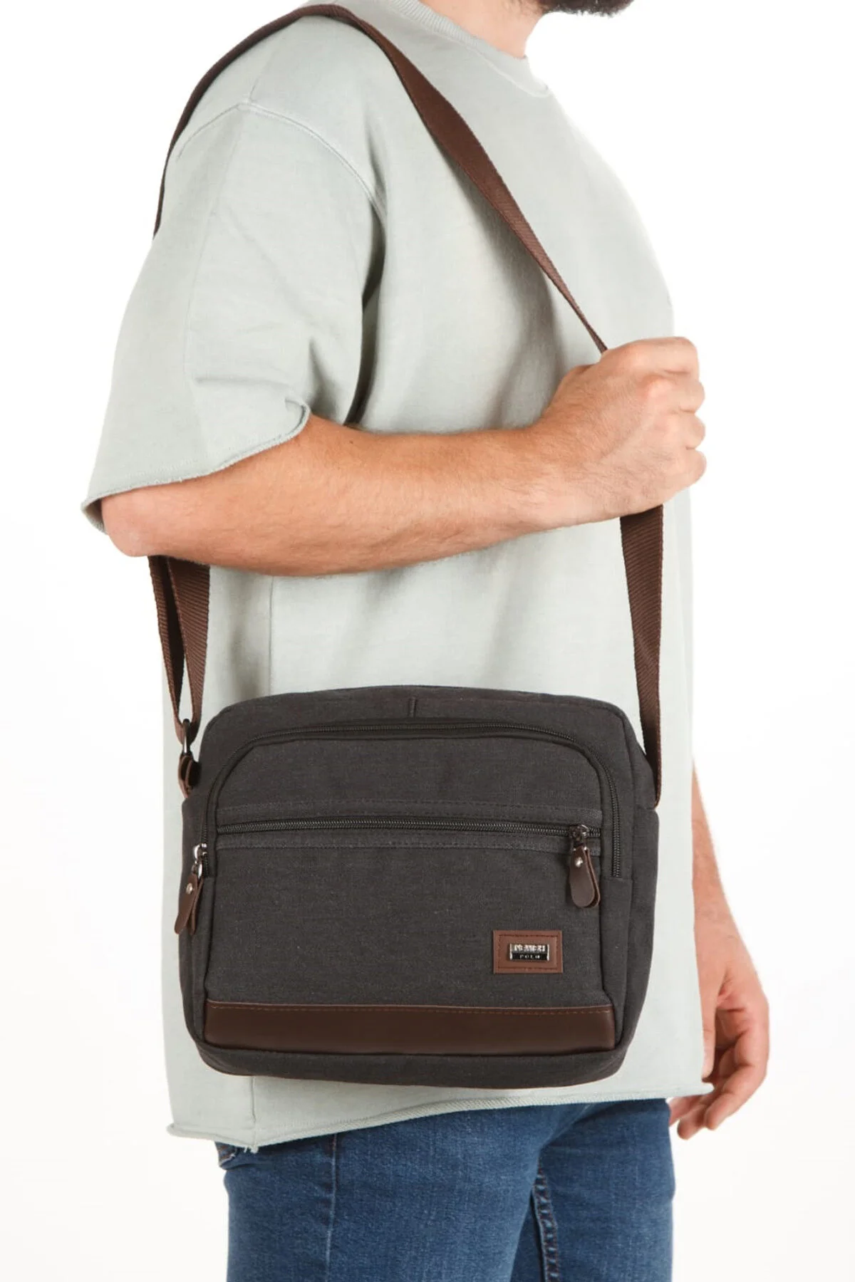 کیف شانه ای NEWISH POLO 2190 CANVAS SHOULDER AND MESSENGER BAG BLACK By Hakan