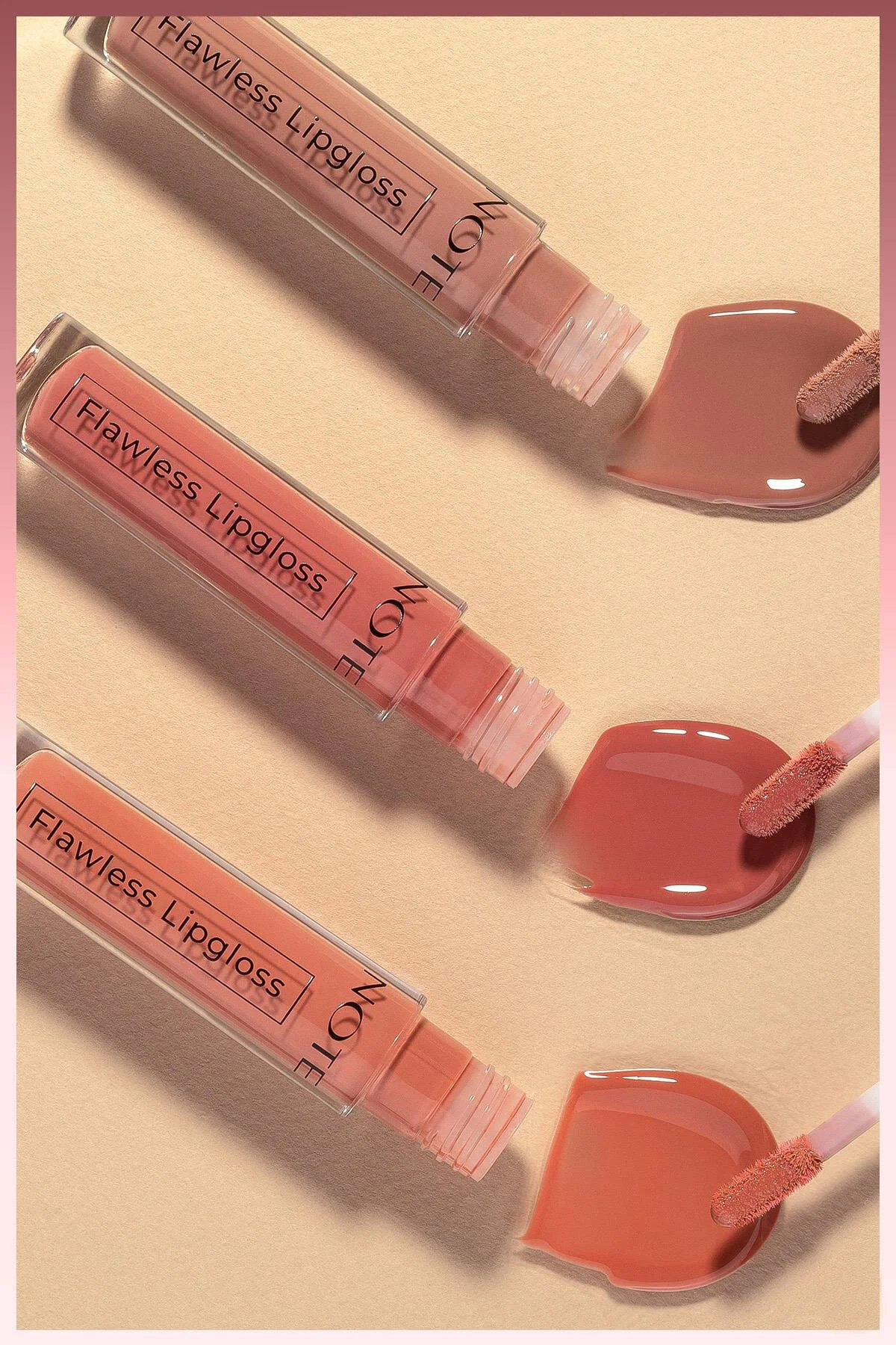 براق کننده لب مرطوب کننده مدل Flawless رنگ 03 Dried Rose صورتی نوت کازمتیکس Note Cosmetics