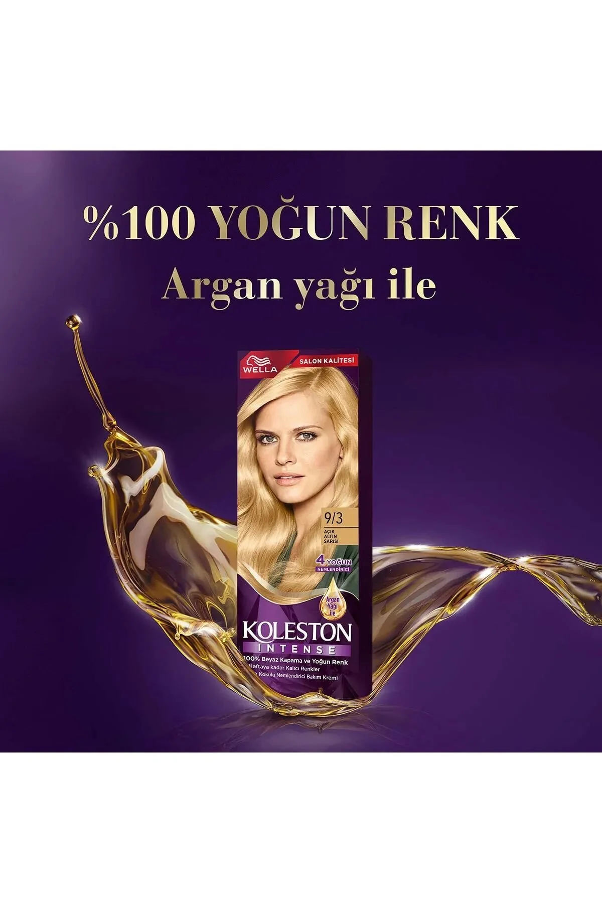 رنگ موی Koleston Intense 9/3 با رنگ طلایی روشن برای مراقبت از مو ولا Wella