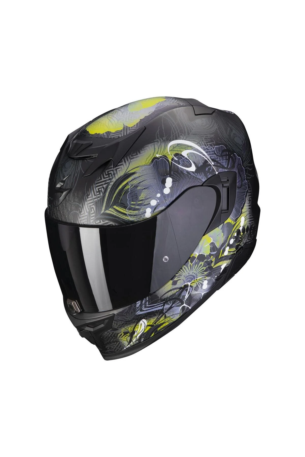 کلاه کاسکت موتورسیکلت EXO 520 EVO MELROSE بسته موتور سیکلت مات سیاه زرد Scorpion