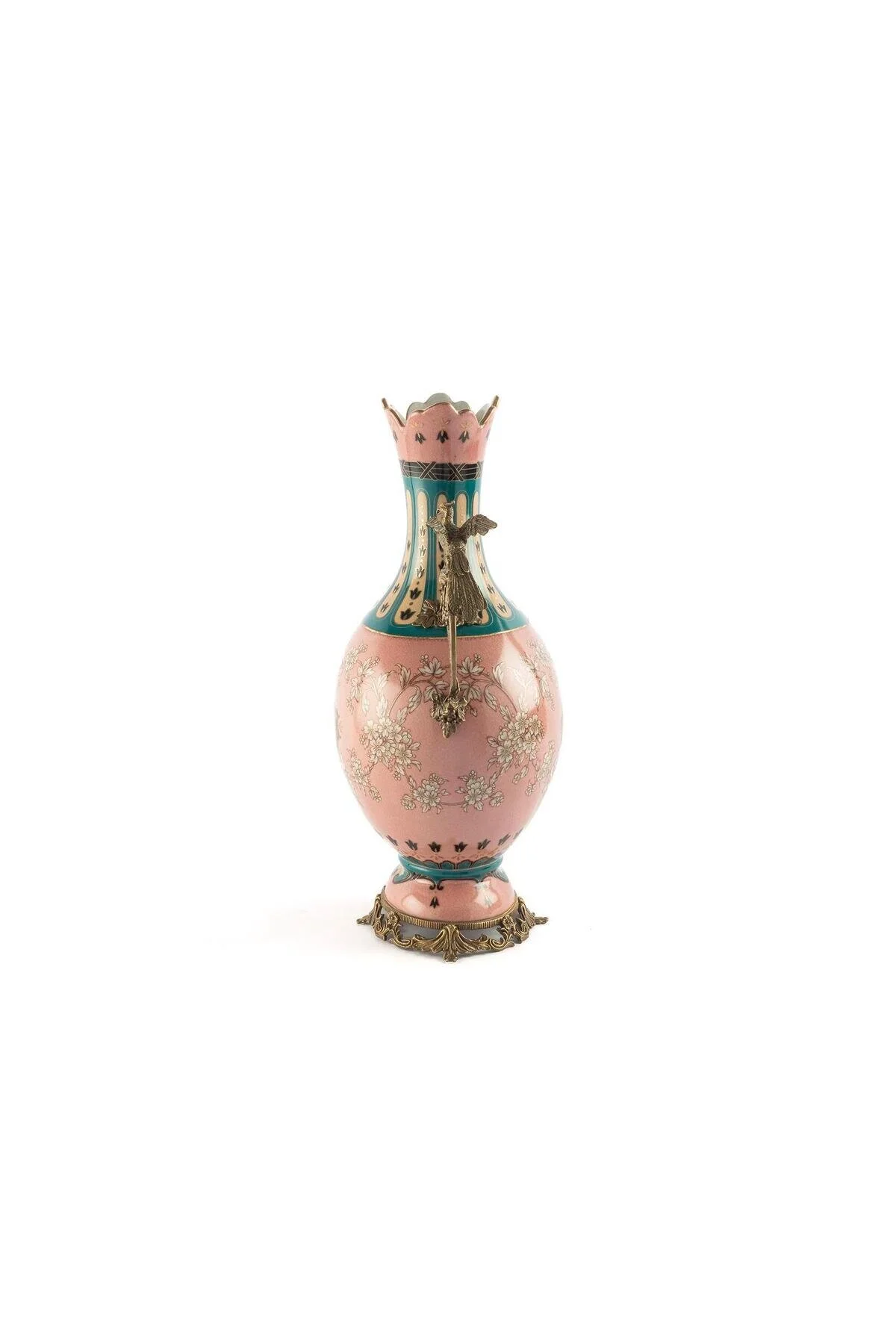گلدان صورتی دکوری پرسلن پروانه 28X18X49Cm میکاسا مور  Mikasa Moor
